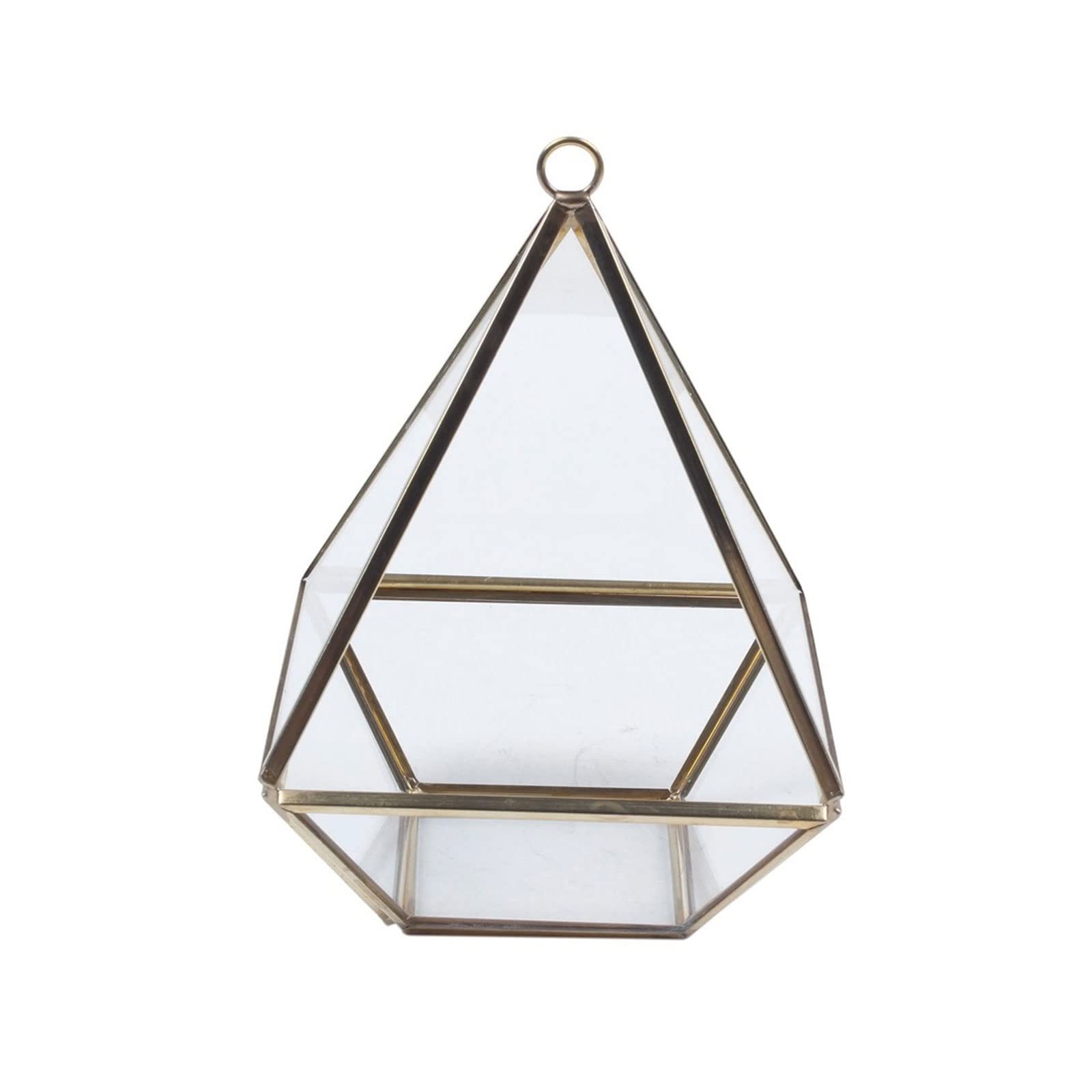 Diamond Shaped Glass Jewelry Organizer Box - Elegant Cosmetic Storage & Decoration Gift for Home, Vanity, or Wedding
