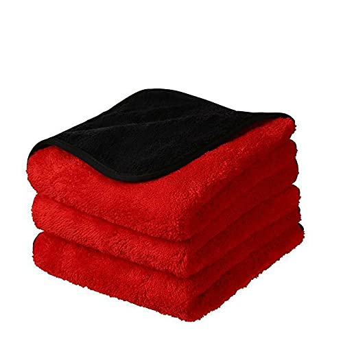 Premium 1200GSM Ultra Plush Microfiber Cleaning Towels - 120 Pack (Red/Black) | Professional Absorbent Wash & Drying Cloths for Dishes, Cars, Kitchen & Bathroom | Heavy Duty Cleaning Rags for Home, Restaurant & Auto Detailing