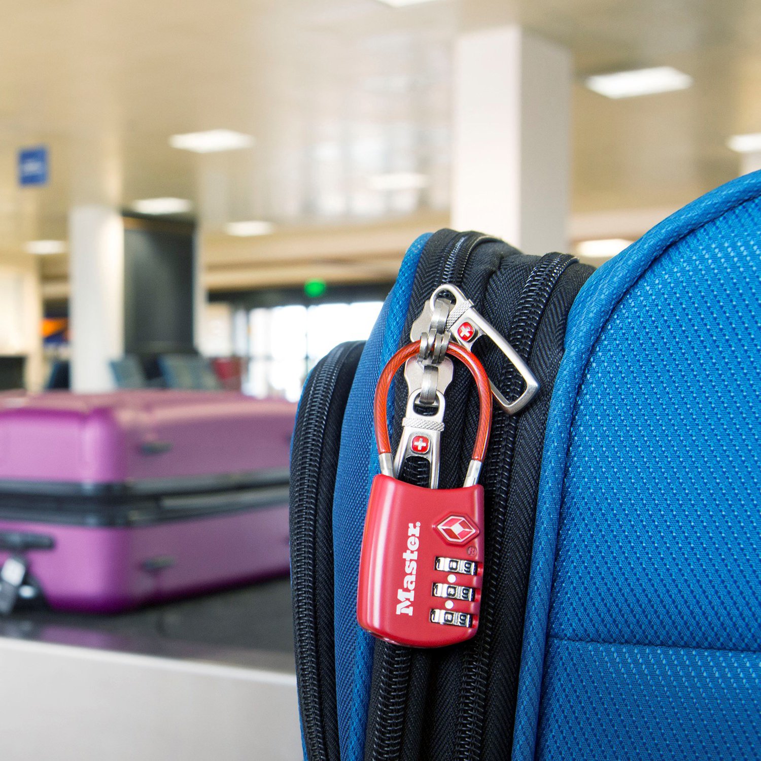 Master Lock TSA-Approved Travel Luggage Locks - Set Your Own Combination, Durable Metal Security Locks for Suitcases, Backpacks & Carry-On Bags | Ideal for Air Travel, Business Trips & Vacation Packing