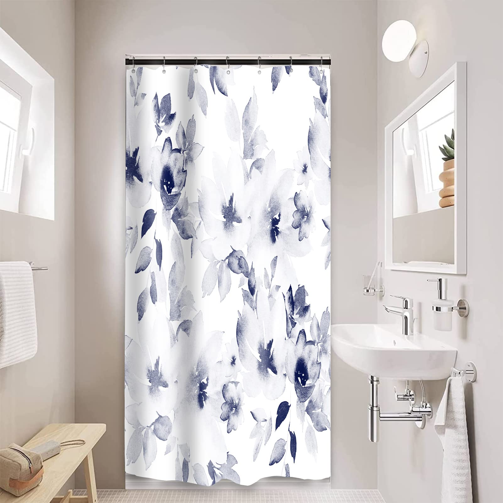 Waterproof Fabric Shower Curtain with 12 Hooks - Stylish Bathroom Decor for Home & Hotel Use - Perfect for Bathrooms, Showers, and Spa Areas