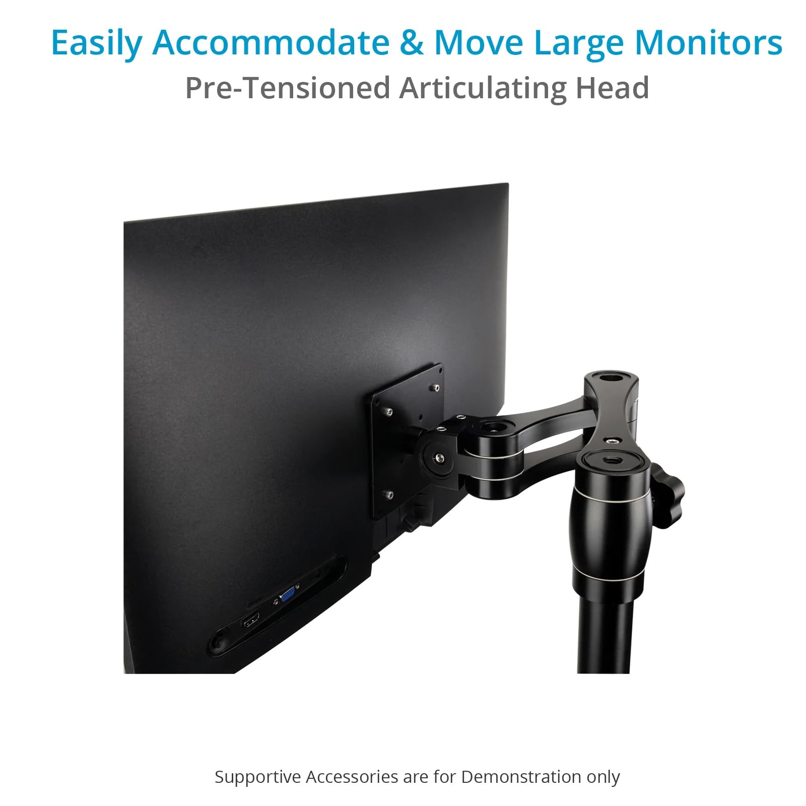 PROAIM Heavy Duty Monitor Articulated Arm - 25kg/55lb Payload, Compatible with Victor Cart, Atlas Camera Cart & Sound Chief Cart - Perfect for Film Production, Video Editing & Studio Setups (VCTR-MA)