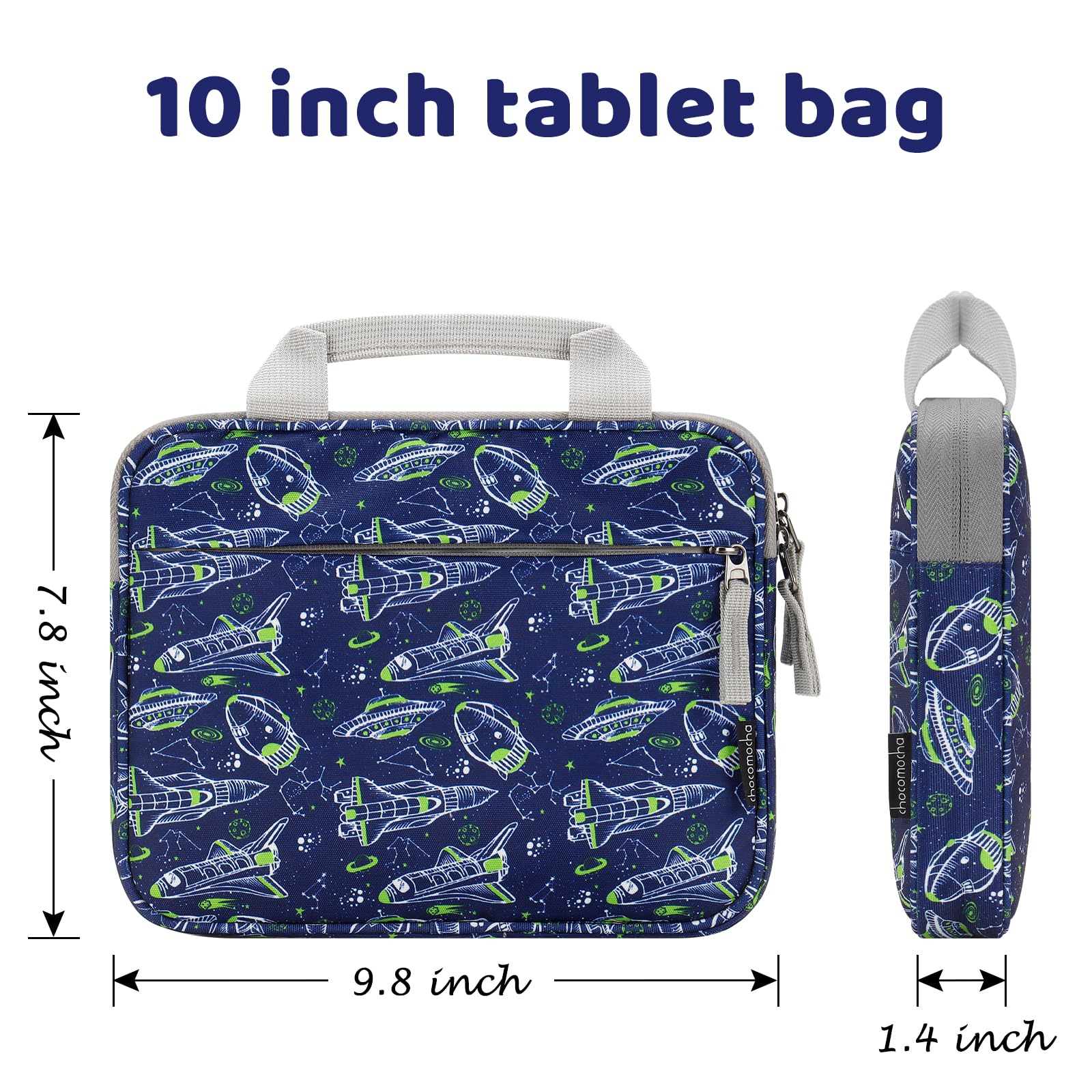 Choco Mocha Kids Tablet Sleeve Case for Boys & Girls (10-12.5 Inch) - Protective Cover for School, Travel & Home Use