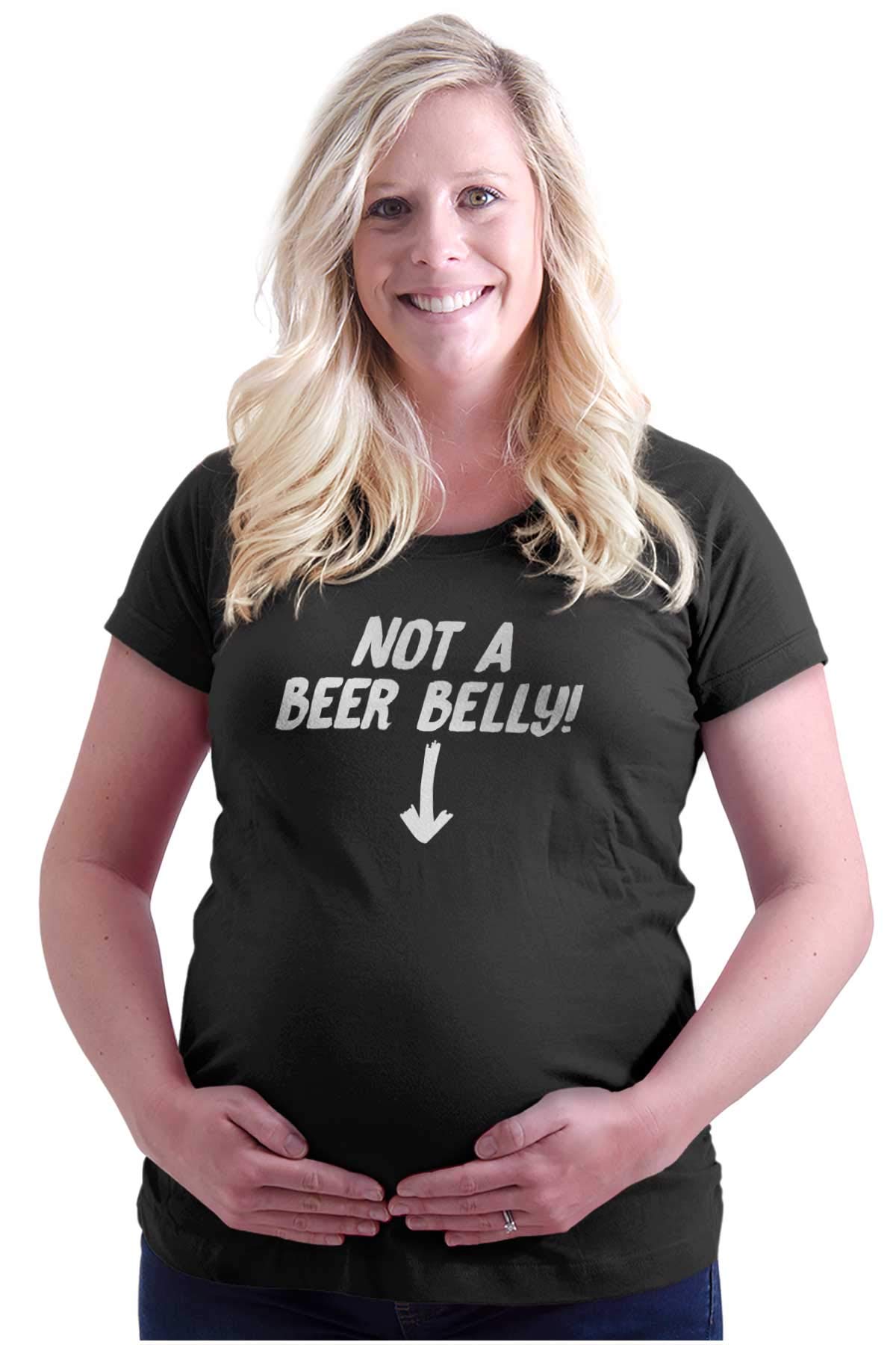 Funny Maternity T-Shirt for Women - 'Not a Beer Belly' Pregnancy Tee - Comfortable & Stylish for Baby Showers, Pregnancy Announcements & Everyday Wear