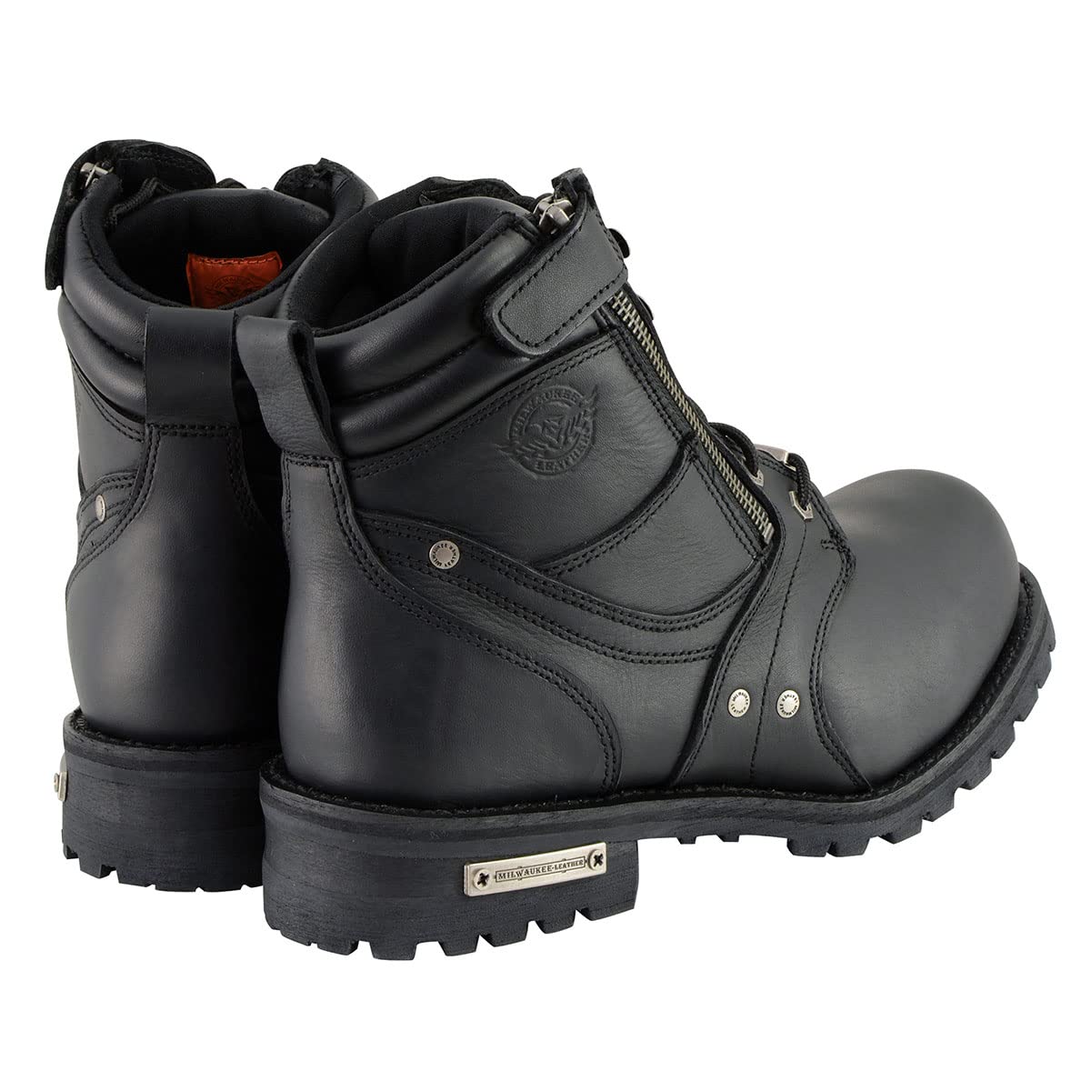 Milwaukee Men's Wide Work Boots with Zipper & Lace-Up Closure - Durable Steel Toe Construction for Construction, Landscaping & Outdoor Work