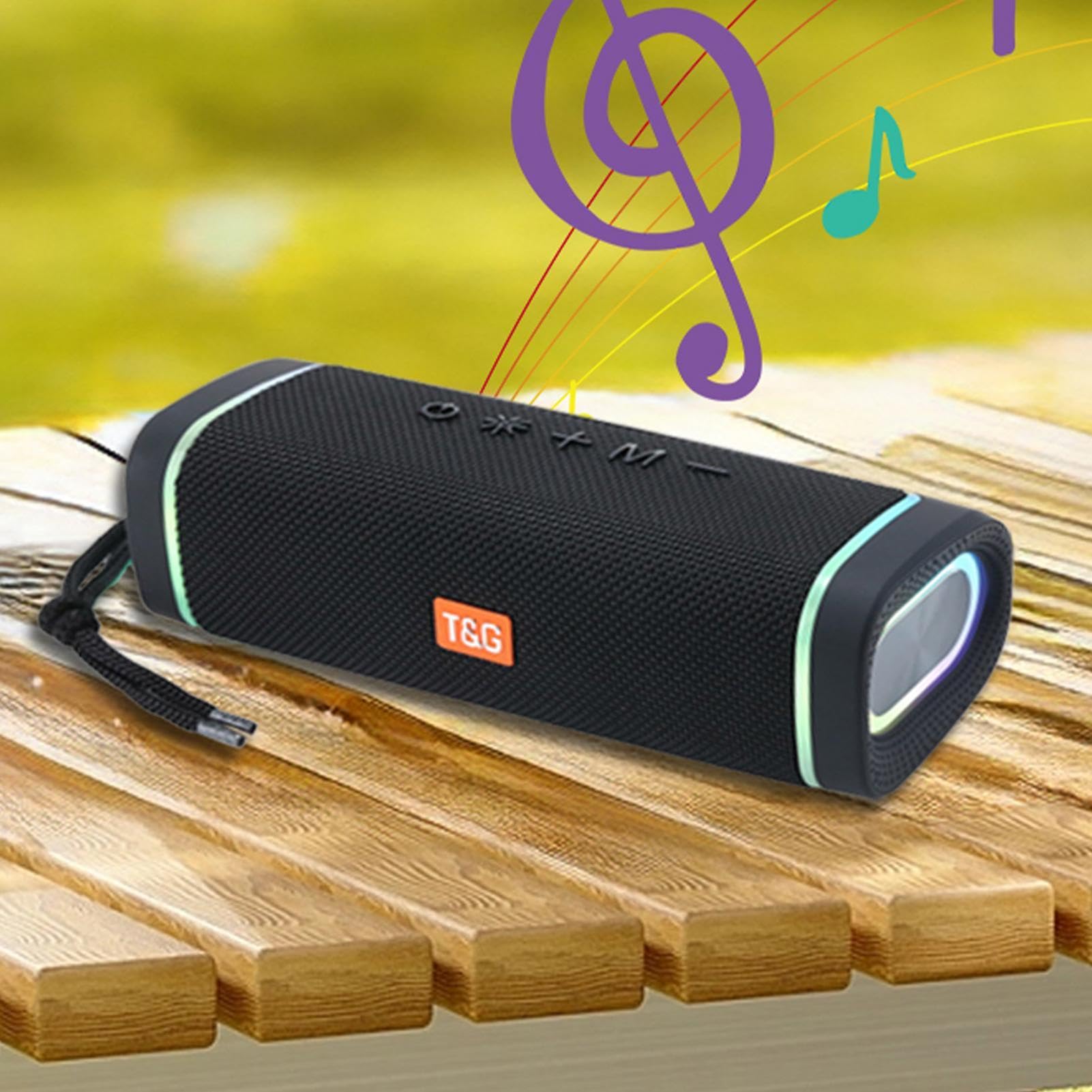 Aizuoni Wireless Bluetooth Speaker - Portable Waterproof Dustproof Outdoor Speaker with Rechargeable Battery & Carrying Strap - Perfect for Hiking, Camping, Beach, Pool Parties & Backyard BBQs