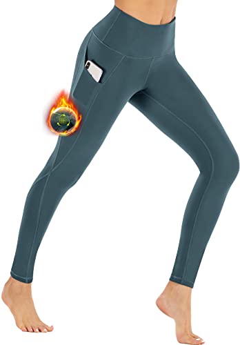 Dark Green Leggings With Pockets for Women