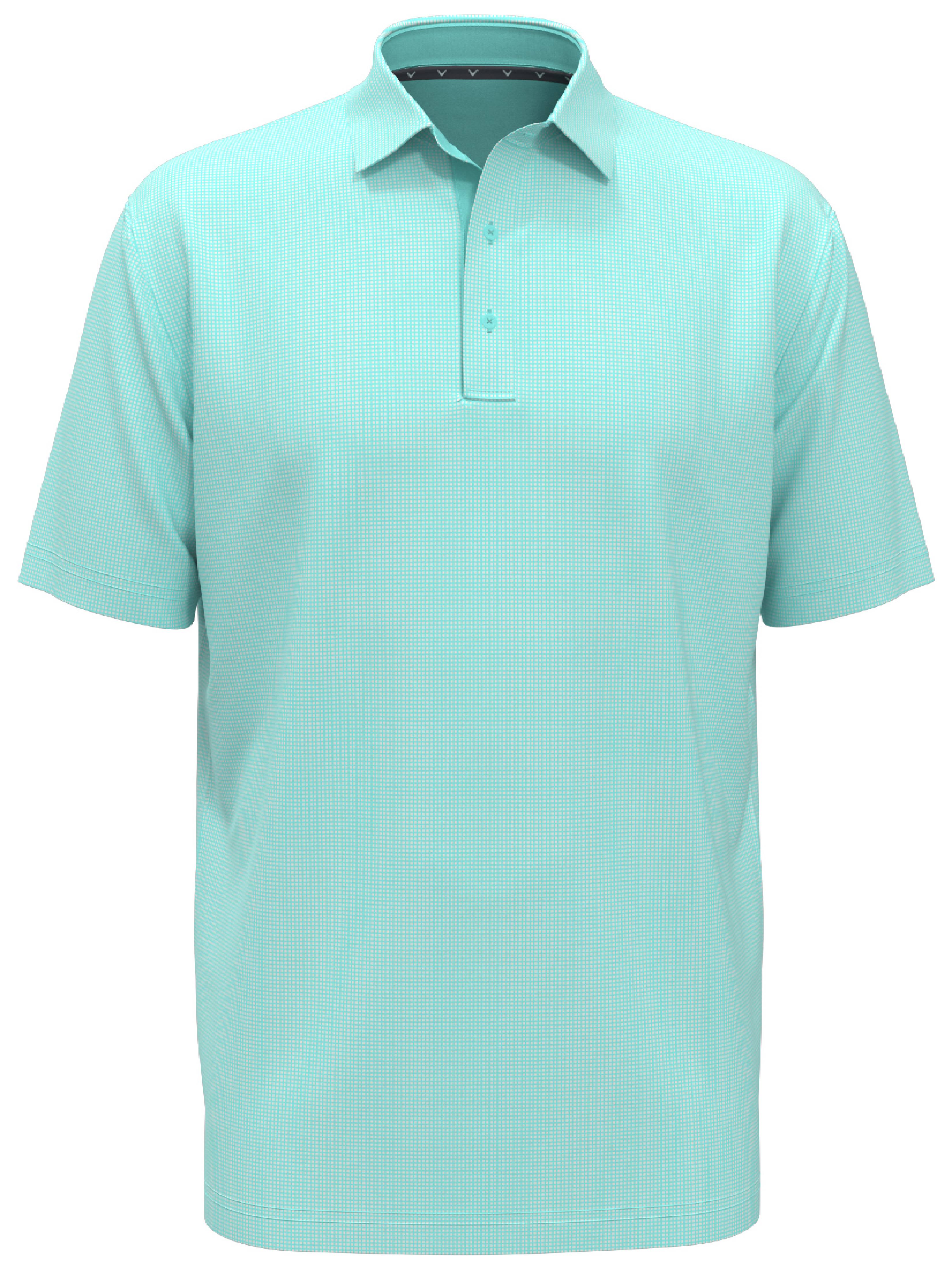 Men's Gingham Print Golf Polo Shirt - Breathable Moisture-Wicking Performance Top for Golf, Tennis & Casual Wear