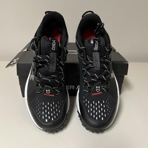 Under Armour Boys' Yard Turf Jr. Football Cleats (001) Black/Black/White - Size US 6Y - Lightweight & Durable for Youth Football, Soccer & Outdoor Sports