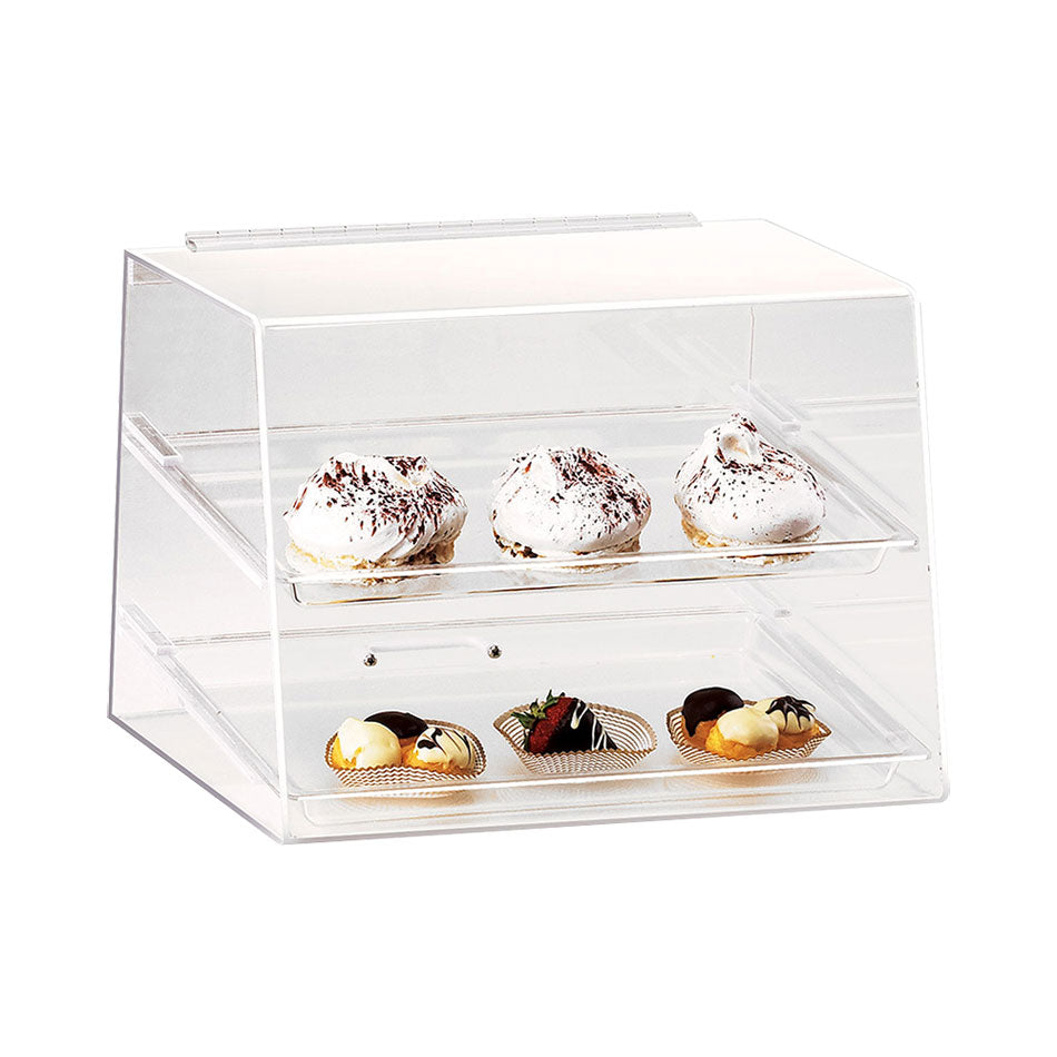 Cal Mil 254 Classic 2-Tier Clear Slant Front Display Case - Perfect for Retail Stores, Bakeries & Jewelry Showcases