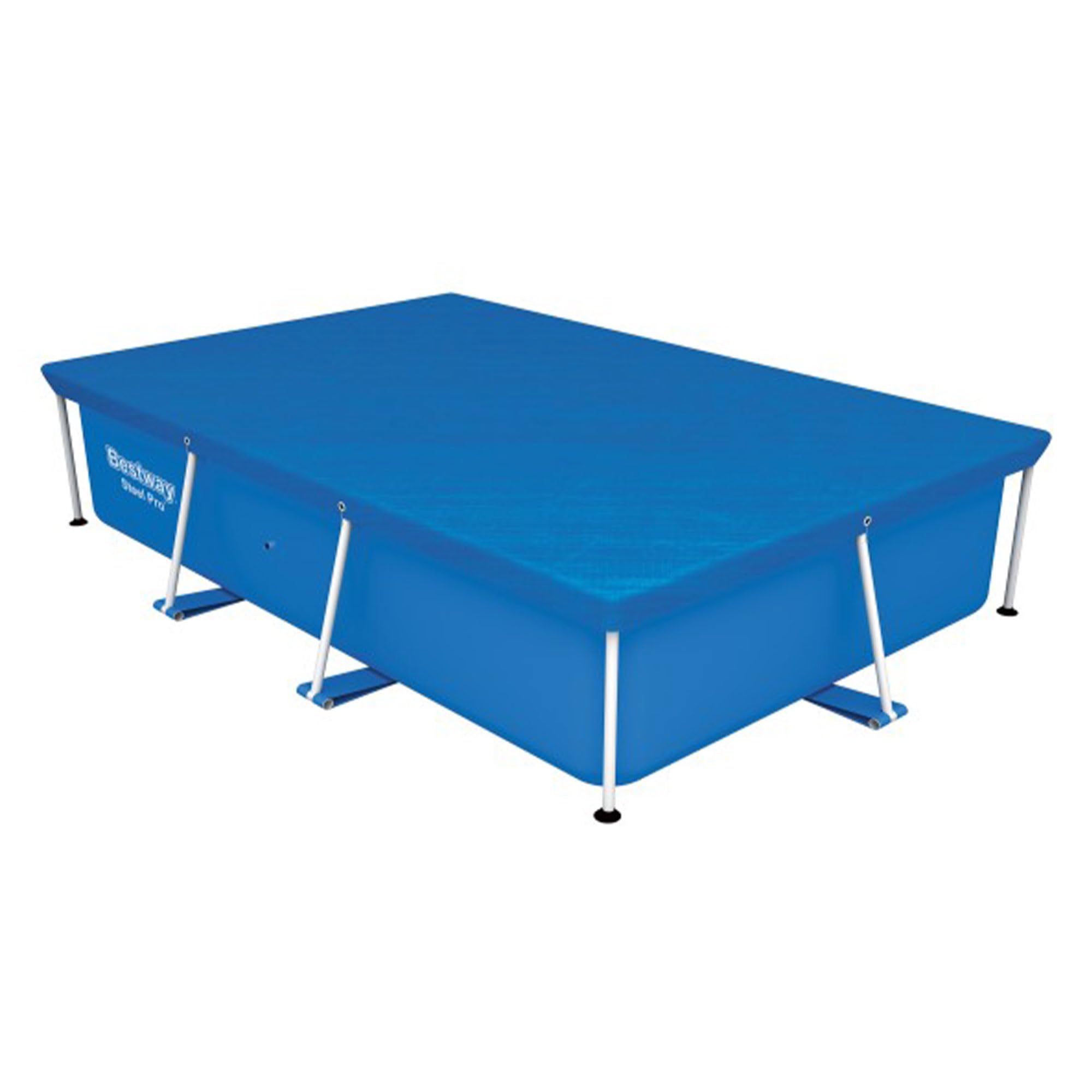 Bestway Flowclear Pro Rectangular Above Ground Swimming Pool Cover - Durable & UV-Resistant, Fits Steel Pro Pools, Outdoor Swimming Pool Protection (Blue) | Perfect for Backyard, Patio, and Summer Pool Maintenance