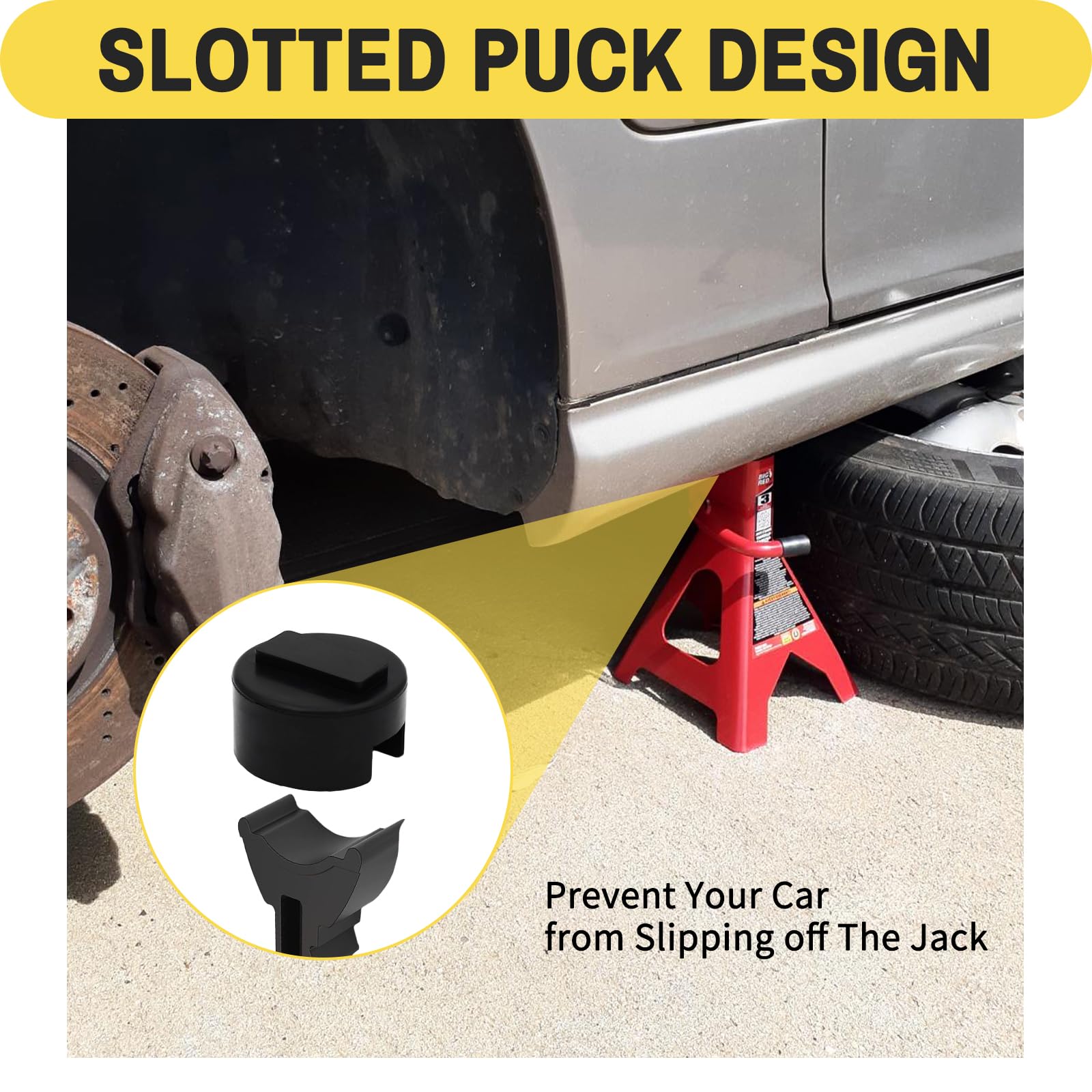 4PCS Pinch Weld Jack Pad Adapter for BMW & Mini - Slotted Frame Rail Protector for Floor Jack & Jack Stands - Includes Storage Bag - Perfect for Garage Repairs & DIY Car Maintenance