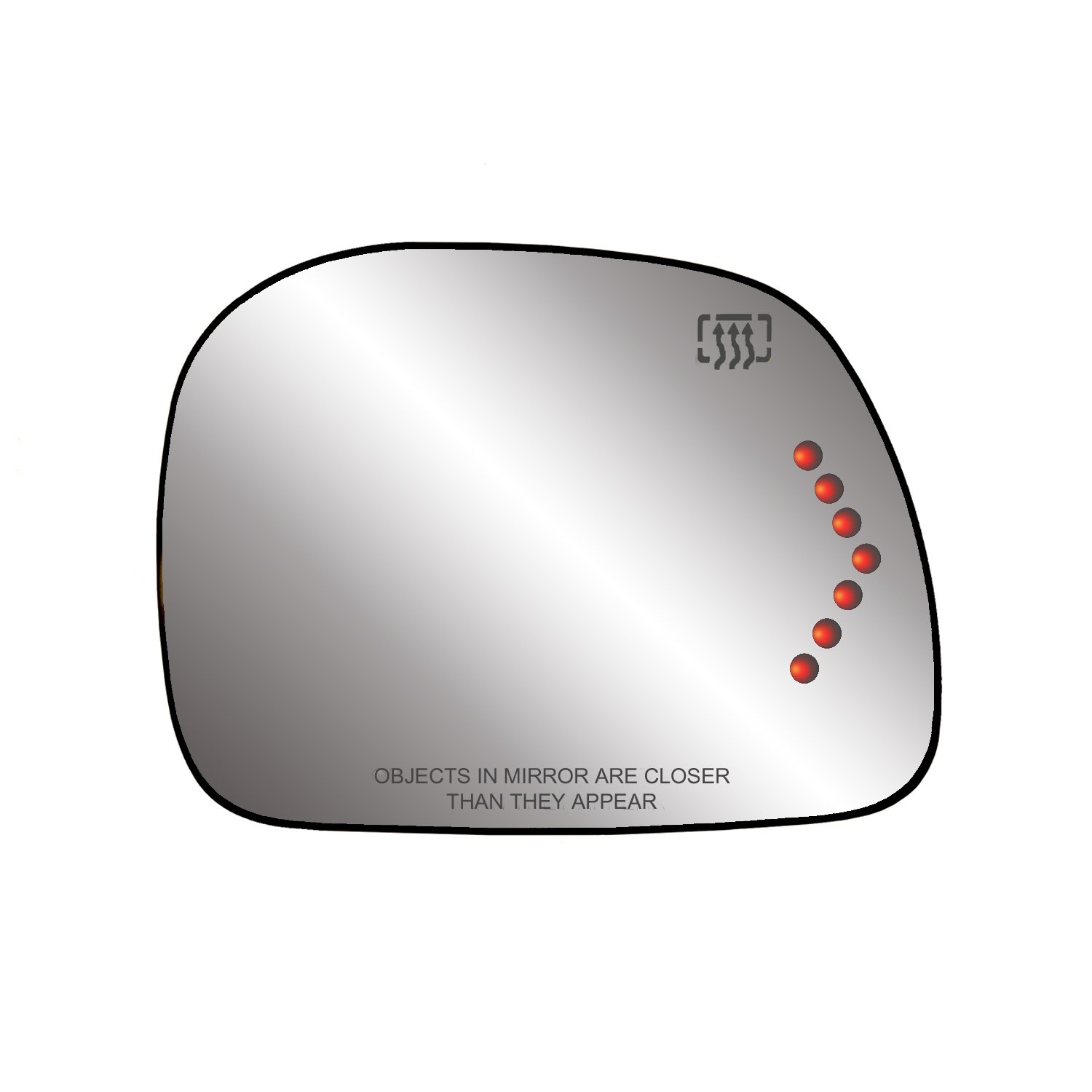Ford Excursion Passenger Side Heated Mirror Glass with Backing Plate - 6 7/8
