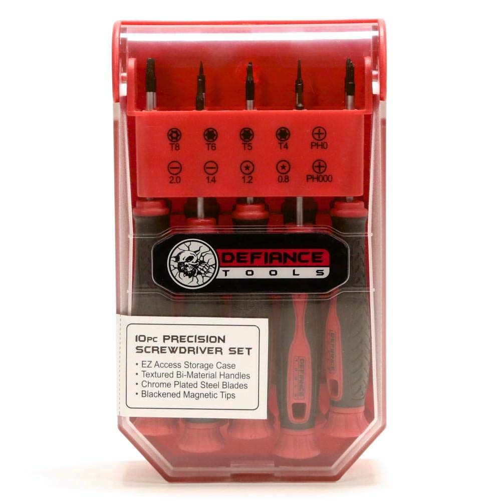 Precision Magnetic Screwdriver Set - 10-Piece Electronics Repair Tool Kit for iPhone, Samsung Galaxy, iPad, MacBook, Xbox & PlayStation - Perfect for Smartphone, Tablet & Laptop Repairs (Black/Red)
