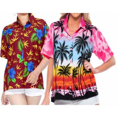 Escape to Paradise with LA LEELA Women's Plus Size Hawaiian Shirt