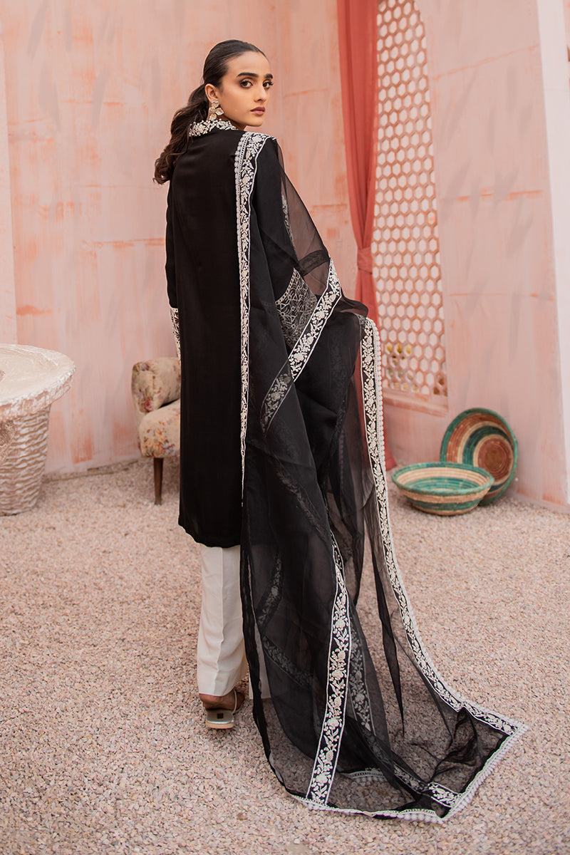 BLACK DREAM 2PC Women's Ethnic Outfit Set (Kurta Shirt & Dupatta Scarf) - Traditional Indian Pakistani Clothing for Festivals, Weddings & Special Occasions