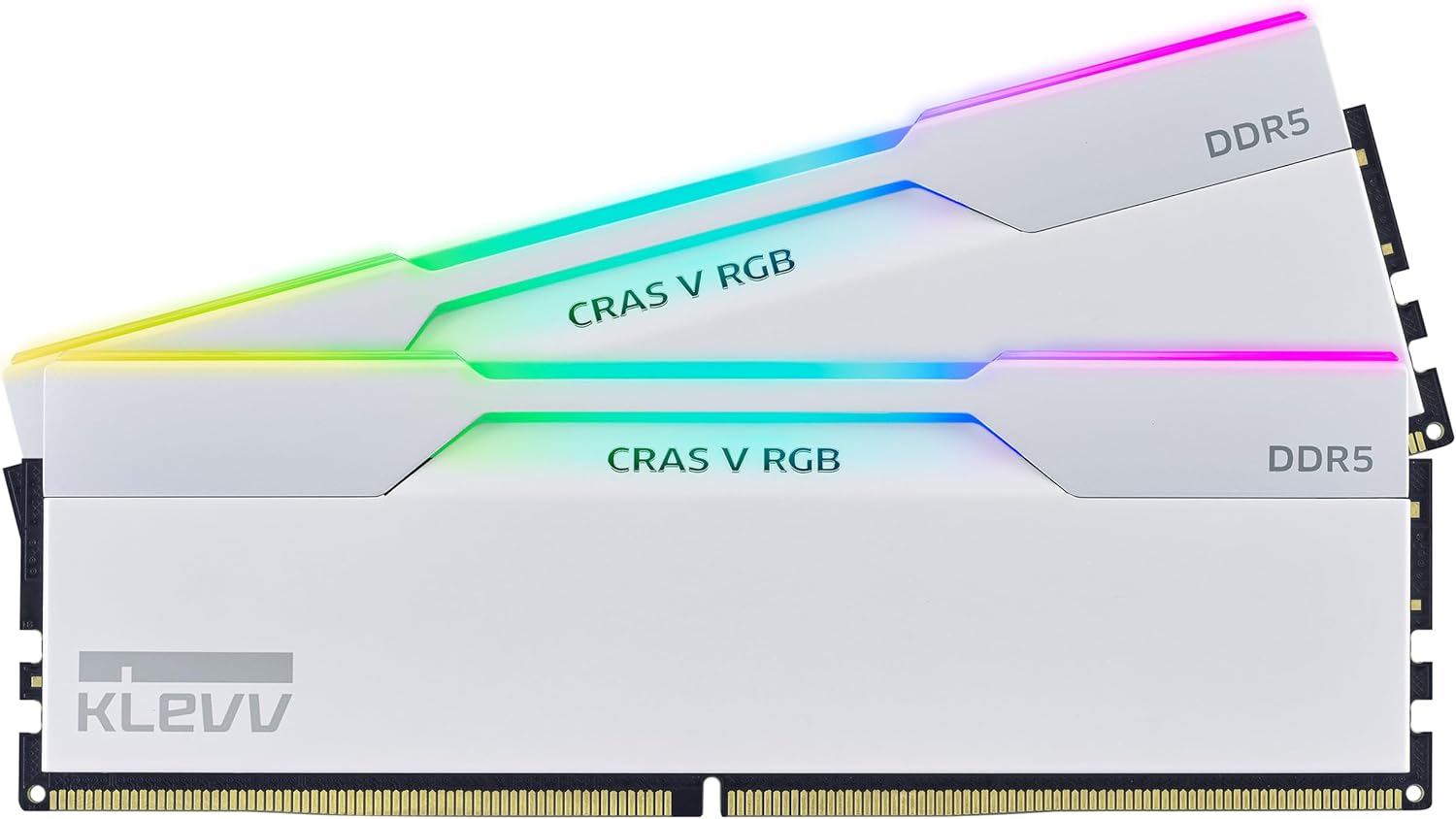 KLEVV CRAS V RGB DDR5 32GB (2x16GB) 7200MHz CL34 Gaming RAM - High Performance Desktop Memory for PC Builds (Black/White) | Perfect for Gaming, Streaming & Content Creation