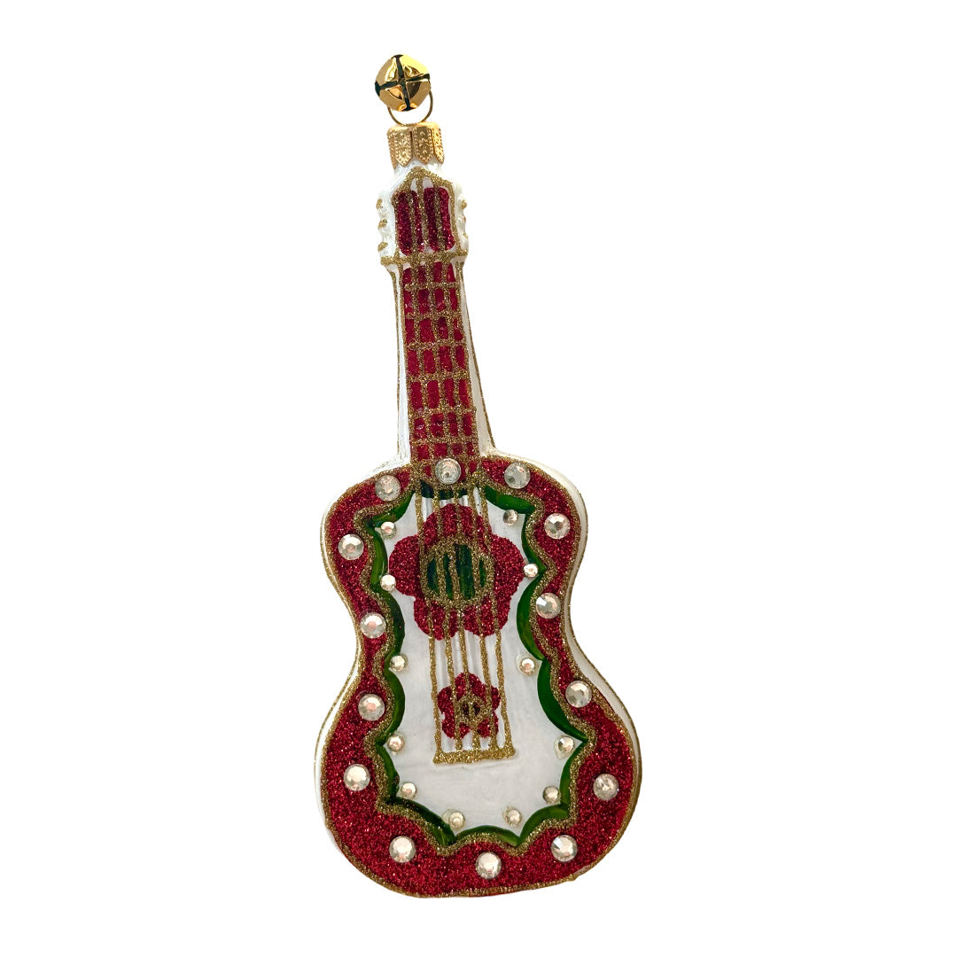 Christmas Guitar Ornament - Handmade Holiday Music Decor for Tree, Gift, and Festive Home Decor | Perfect for Holiday Parties, Gifts & Christmas Tree Decoration