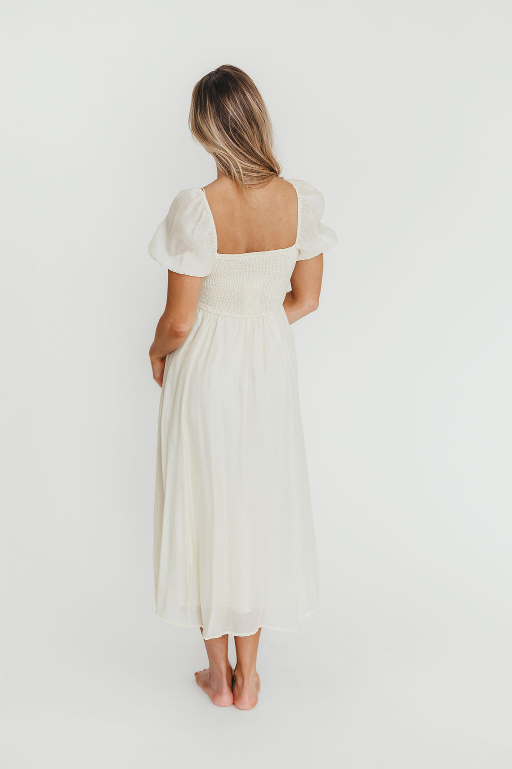Stevie Bustier Midi Dress in Cream | Elegant Corset Top Formal Dress for Women | Perfect for Weddings, Parties & Special Occasions