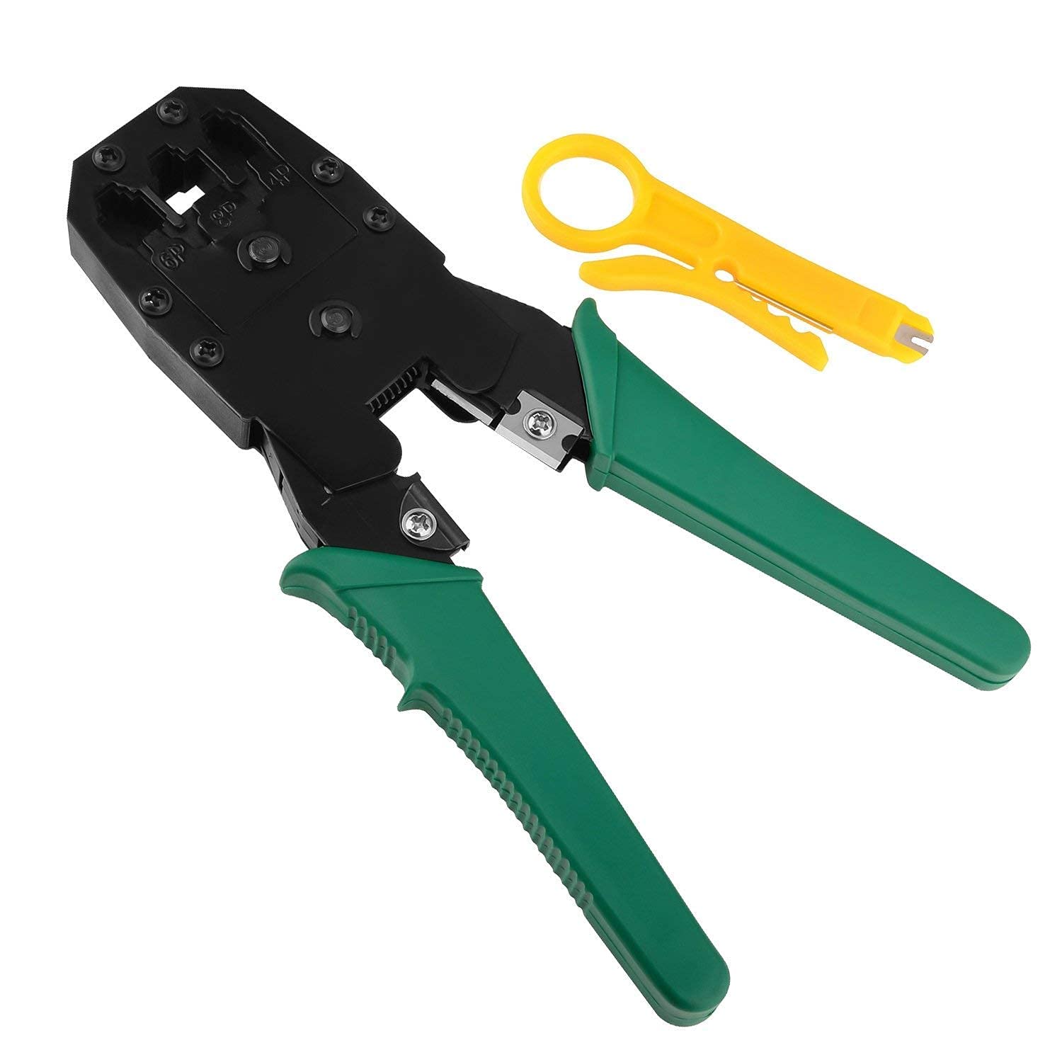 Plan4Buy 3-in-1 Modular Crimping Tool for RJ45 & RJ11 Connectors | Cat5E/Cat6 LAN Cable Cutter & Stripper | Ideal for Network Installations & DIY Home Wiring