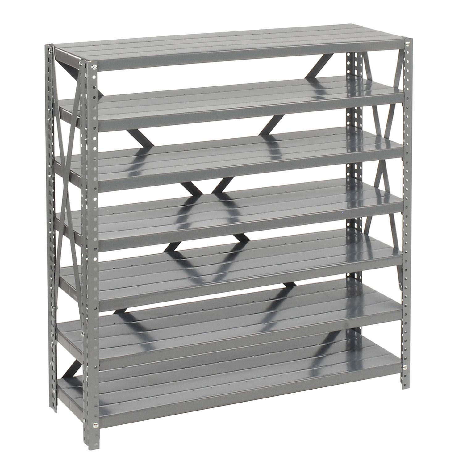 Global Industrial 7-Tier Steel Shelving Unit with 36 Plastic Bins (4