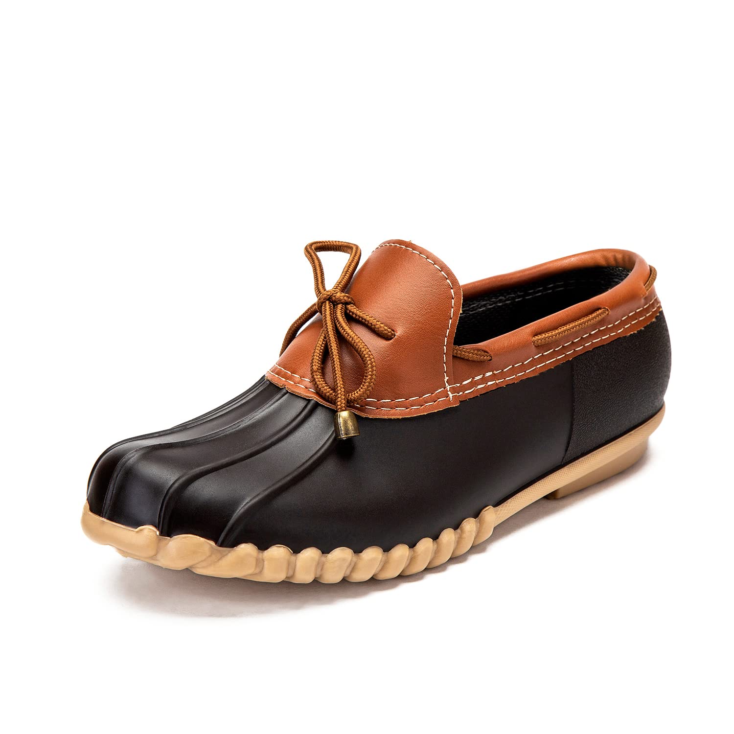 DKSUKO Women's Waterproof Snow Loafer Shoes - Slip On Flat Duck Boots for Winter, Comfortable & Warm Casual Shoes for Snowy Days, Outdoor Walking, and Daily Wear