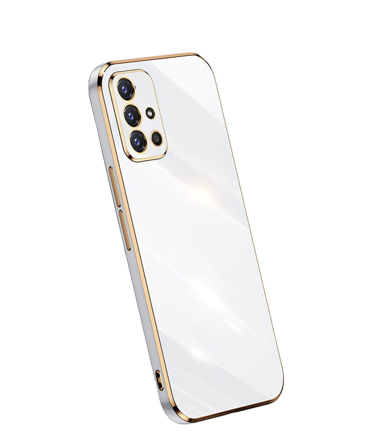 Samsung Galaxy A51 4G Phone Case - Cute Luxury Electroplated TPU Cover with Full Camera Protection & Shockproof Bumper (White) | Perfect for Everyday Use, Travel & Outdoor Activities
