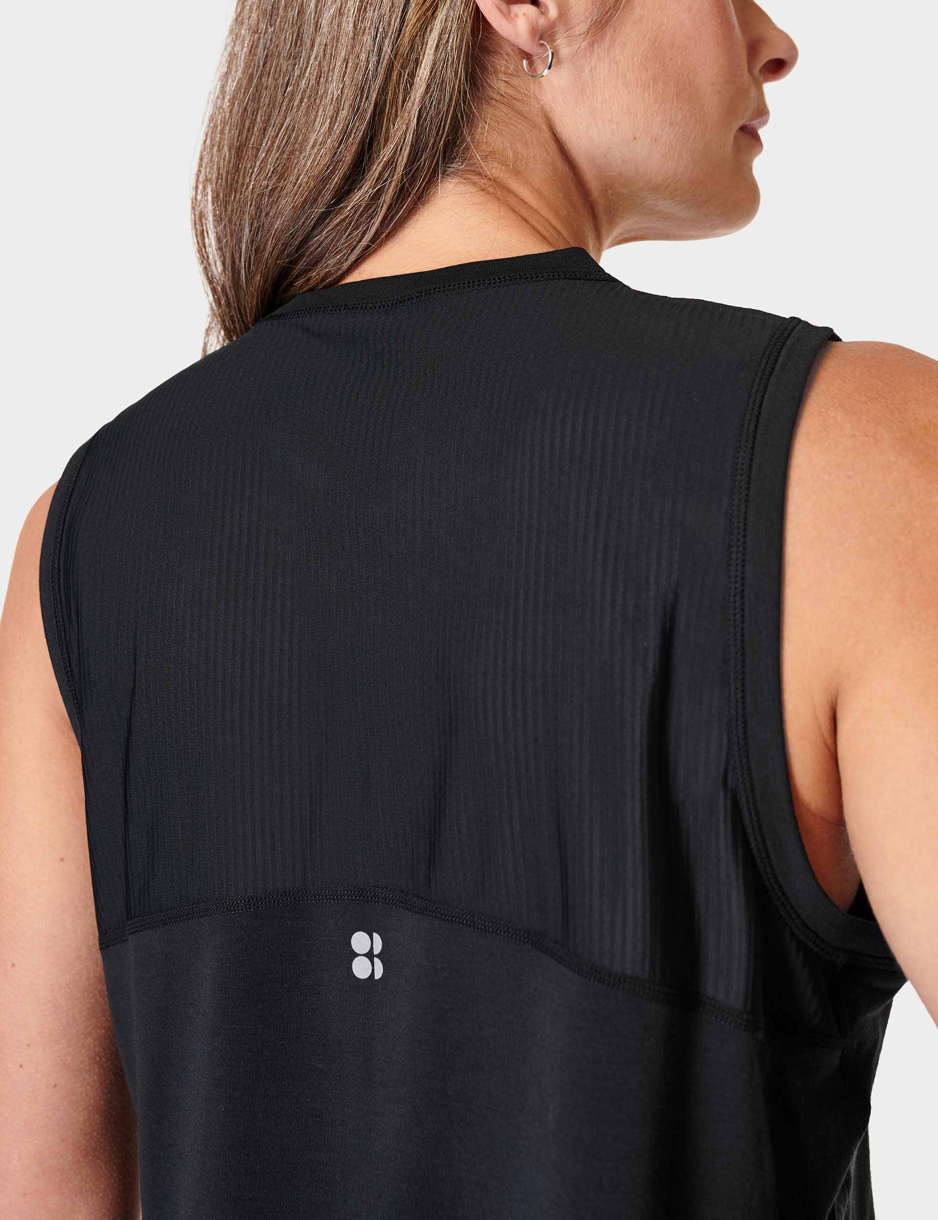 Breathe Easy Crop Muscle Vest for Women - Black | Workout Tank Top for Yoga, Running & Gym