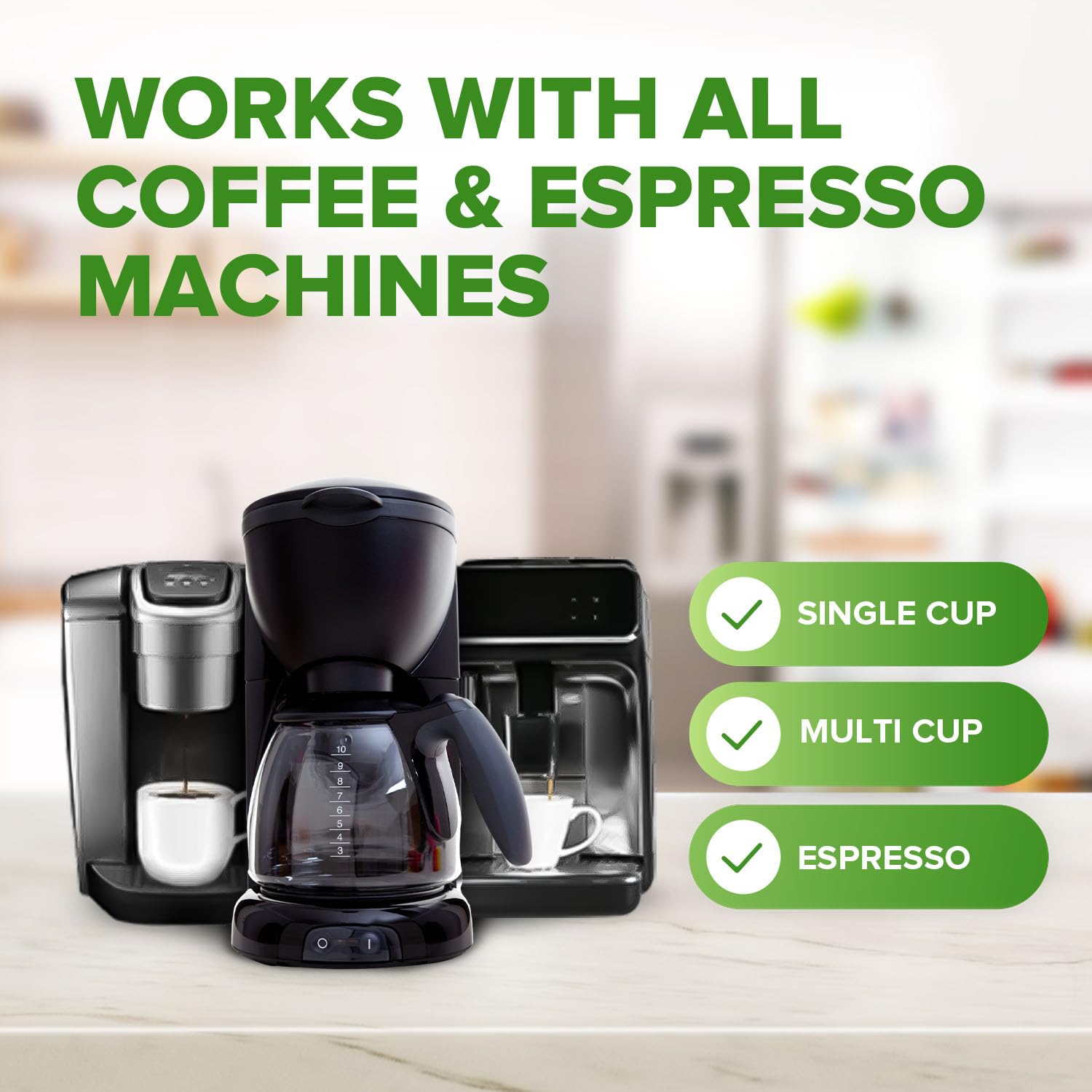 Best Coffee Maker Cleaner & Washing Machine Cleaner Combo - Deep Cleaning for Kitchen Appliances & Laundry - Save with Bundle Deal for Home & Office Use
