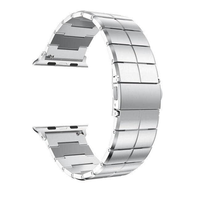 Premium Stainless Steel Metal Strap for Apple Watch Series 6/5/4/3/2/SE - 44mm 42mm 40mm 38mm Sizes - Durable Adjustable Link Bracelet - Perfect for Business, Formal Events & Everyday Wear