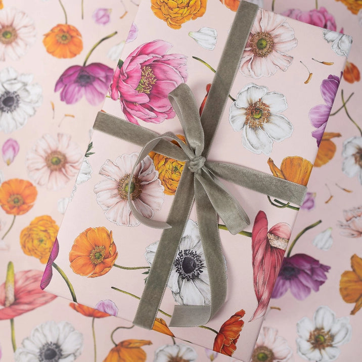 Floral Brights Pink Gift Wrap - Elegant Wrapping Paper for Birthdays, Weddings & Special Occasions - Perfect for DIY Crafts & Party Decorations