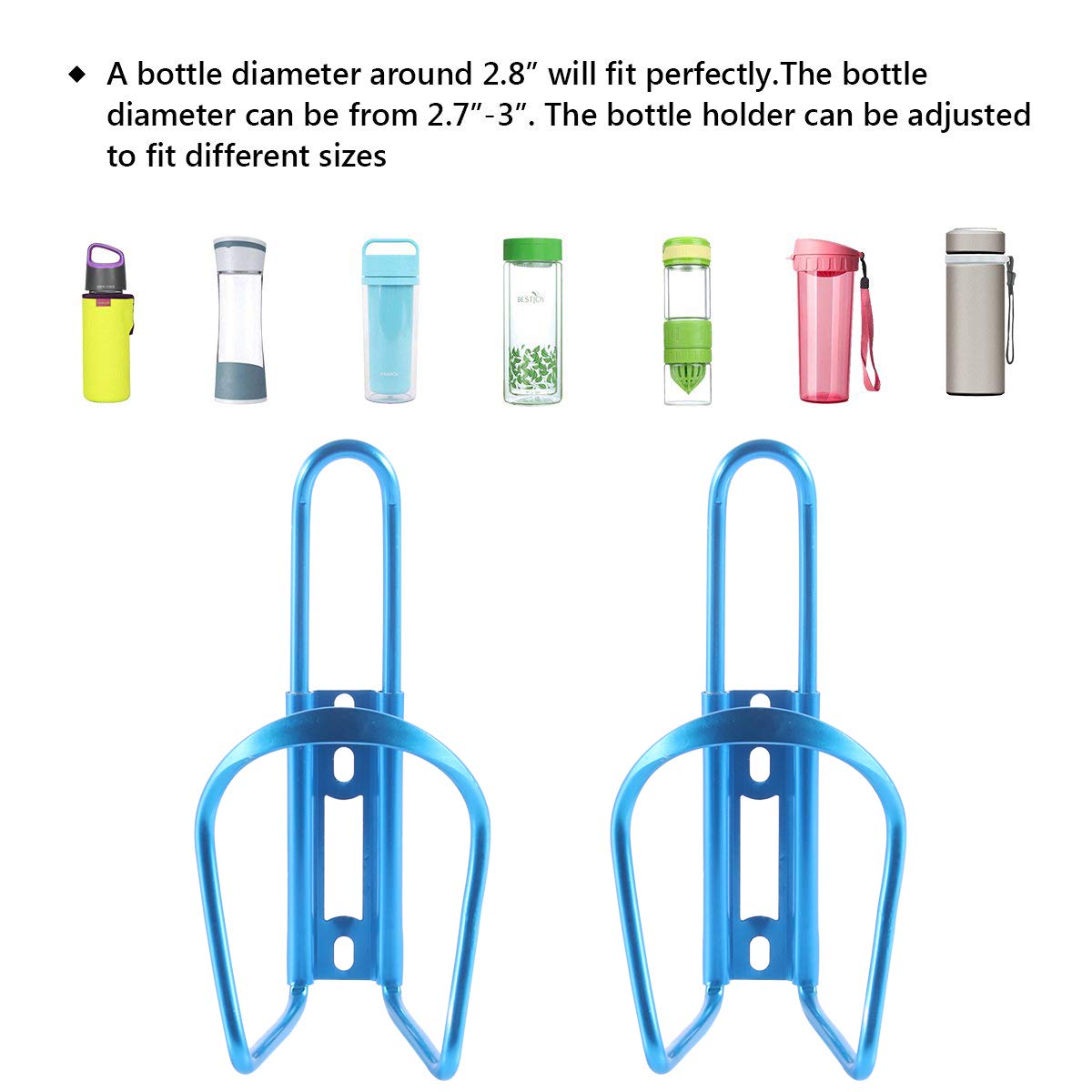 Lightweight Aluminum Alloy Bike Water Bottle Holder - 2 Pack for Mountain & Road Bicycles | Durable Cycling Accessories for Outdoor Sports & Commuting