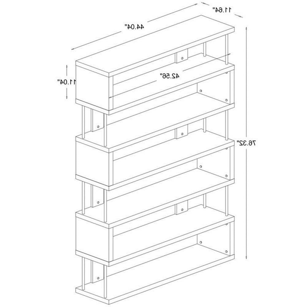 BOWERY HILL 6 Shelf Modern White Wood Bookcase - Stylish Storage for Living Room, Bedroom, Office & Home Decor