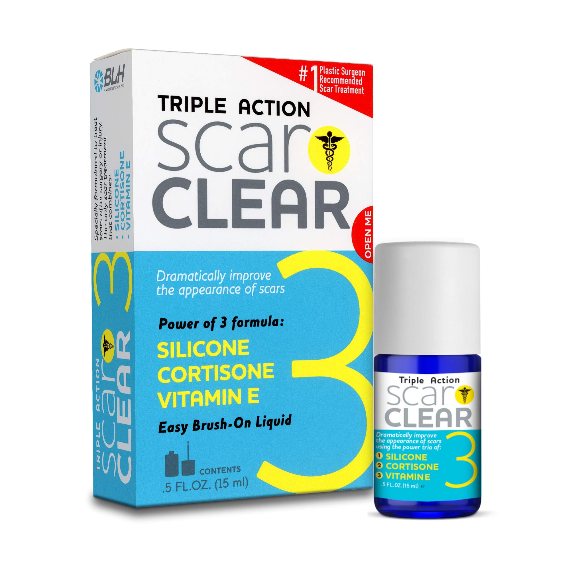 Triple Action Scar Treatment Cream - 0.5oz for Face & Body | Reduces Appearance of Scars, Stretch Marks & Acne Marks | Post-Surgery & Injury Recovery