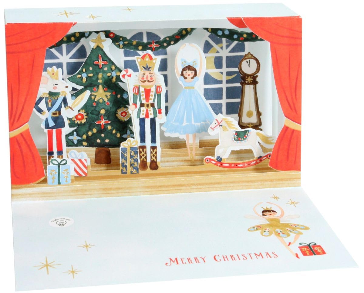 Up With Paper Christmas LED Delighted Shadowbox Card - Nutcracker Holiday Greeting Card with Lights | Perfect for Christmas Decorations, Gift Giving & Festive Celebrations