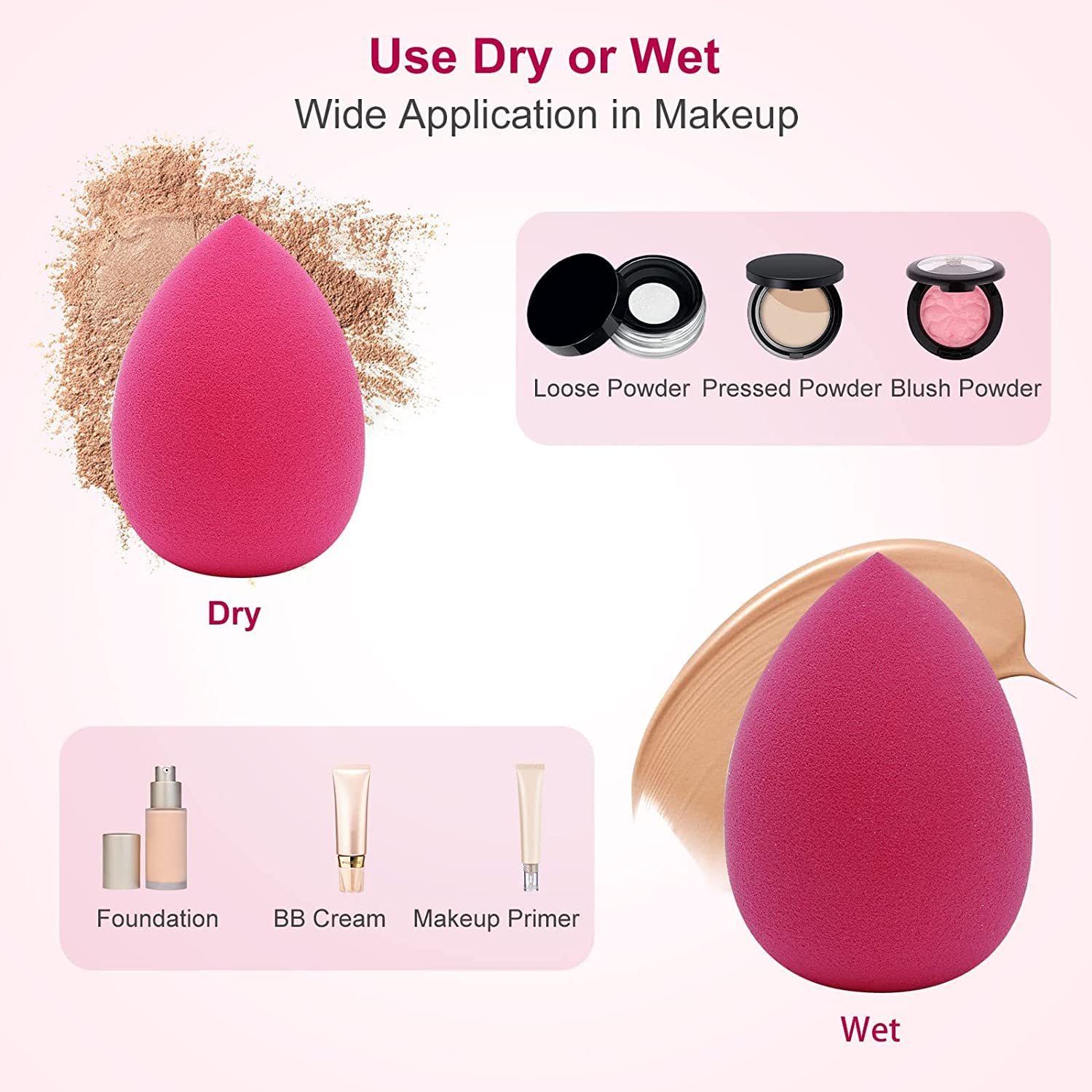 Professional Makeup Blender Sponge Set - 6 Pack Multicolor Foundation & Concealer Beauty Sponge for Flawless Blending - Perfect for Liquid, Cream & Powder Makeup Application