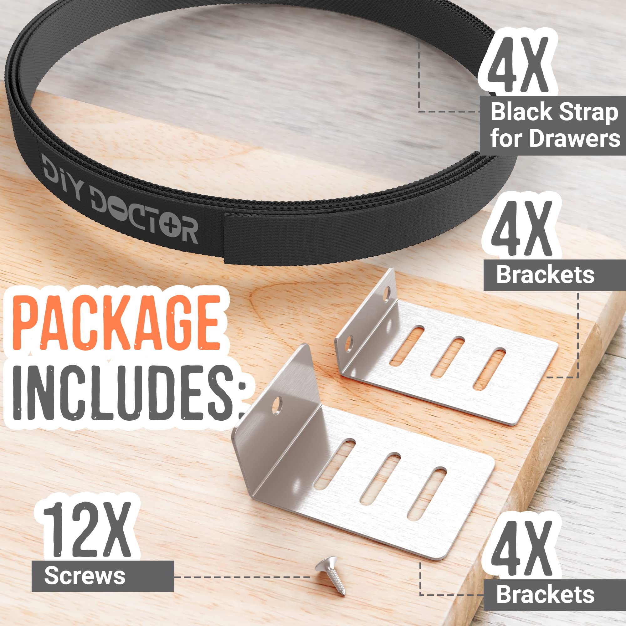 4-Pack Drawer Repair Kit – Fix Sagging & Buckling Drawer Bottoms – Reinforce Dresser, Kitchen & Cabinet Drawers – Easy DIY Solution for Home Furniture Repair – Perfect for Bedroom, Office & Kitchen Organization