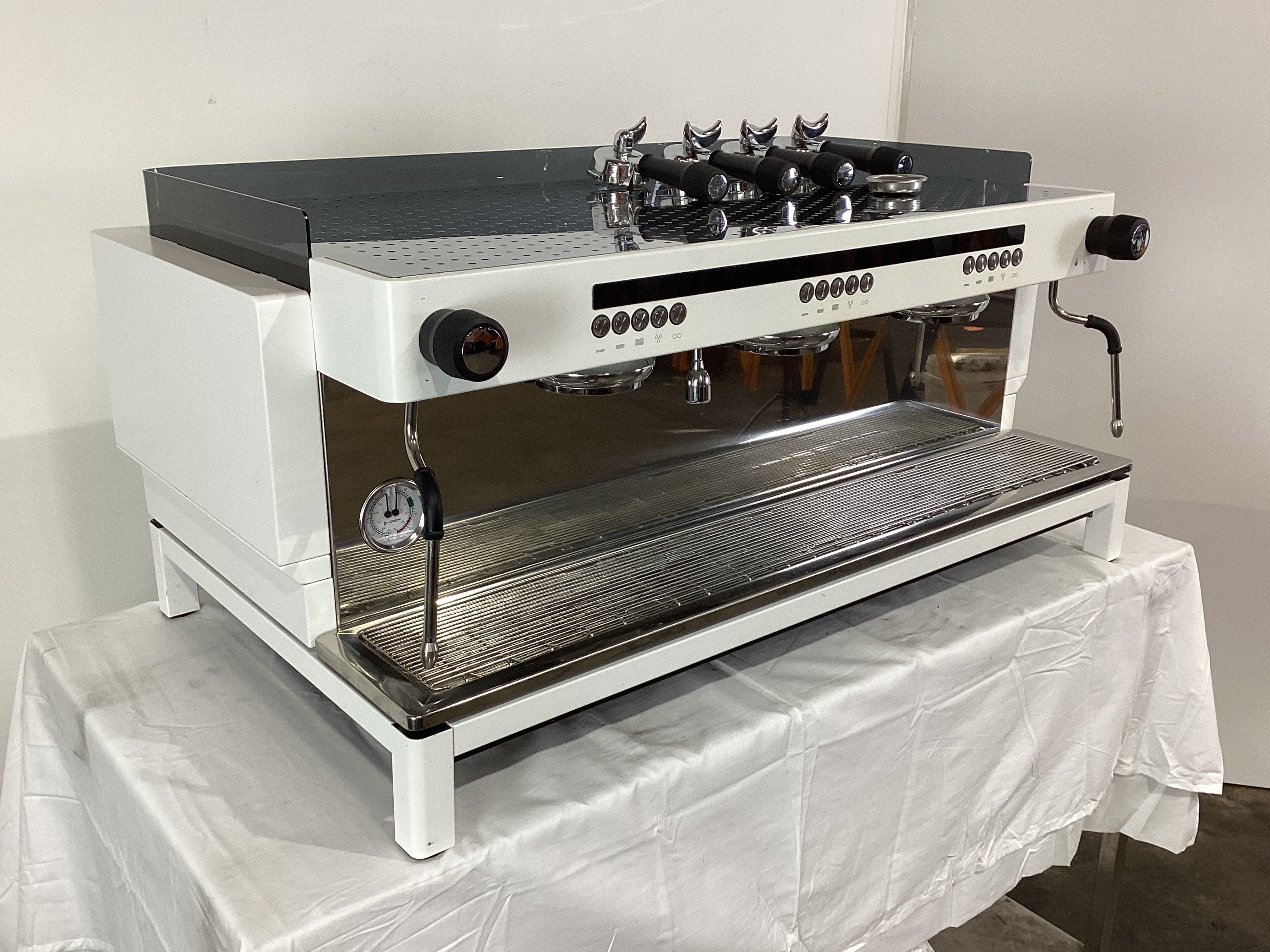 Crem ECEF FA1B 22AR 3 Group Commercial Coffee Machine - Professional Espresso Maker for Cafes, Restaurants & Offices