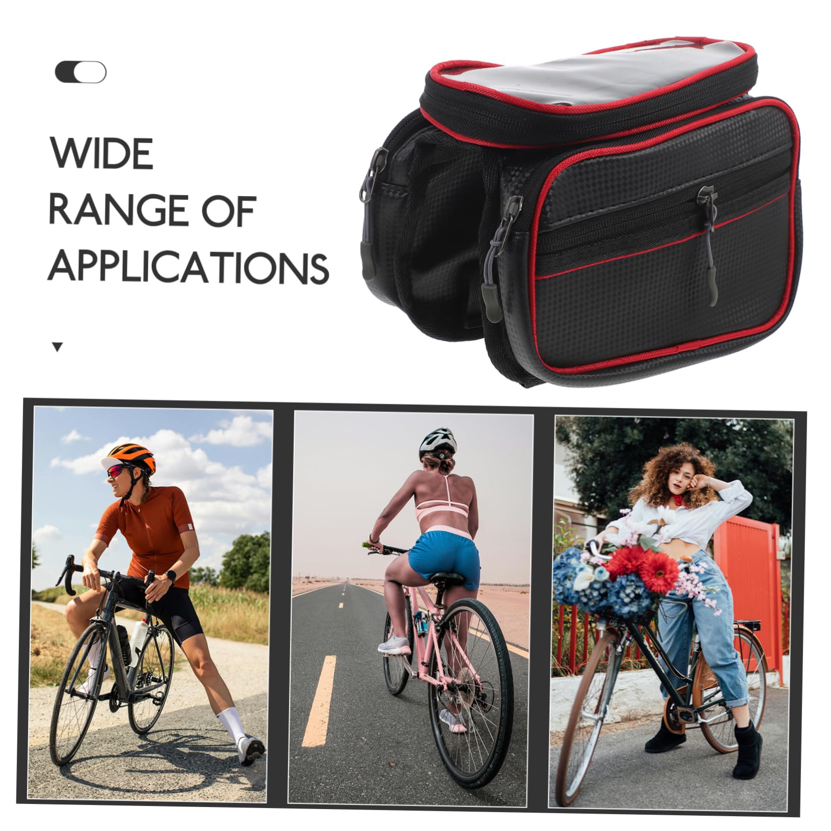 LIOOBO Bike Handlebar Bag - Waterproof Cycling Storage Organizer with Phone Mount for Bicycles | Perfect for Commuting, Mountain Biking & Outdoor Adventures