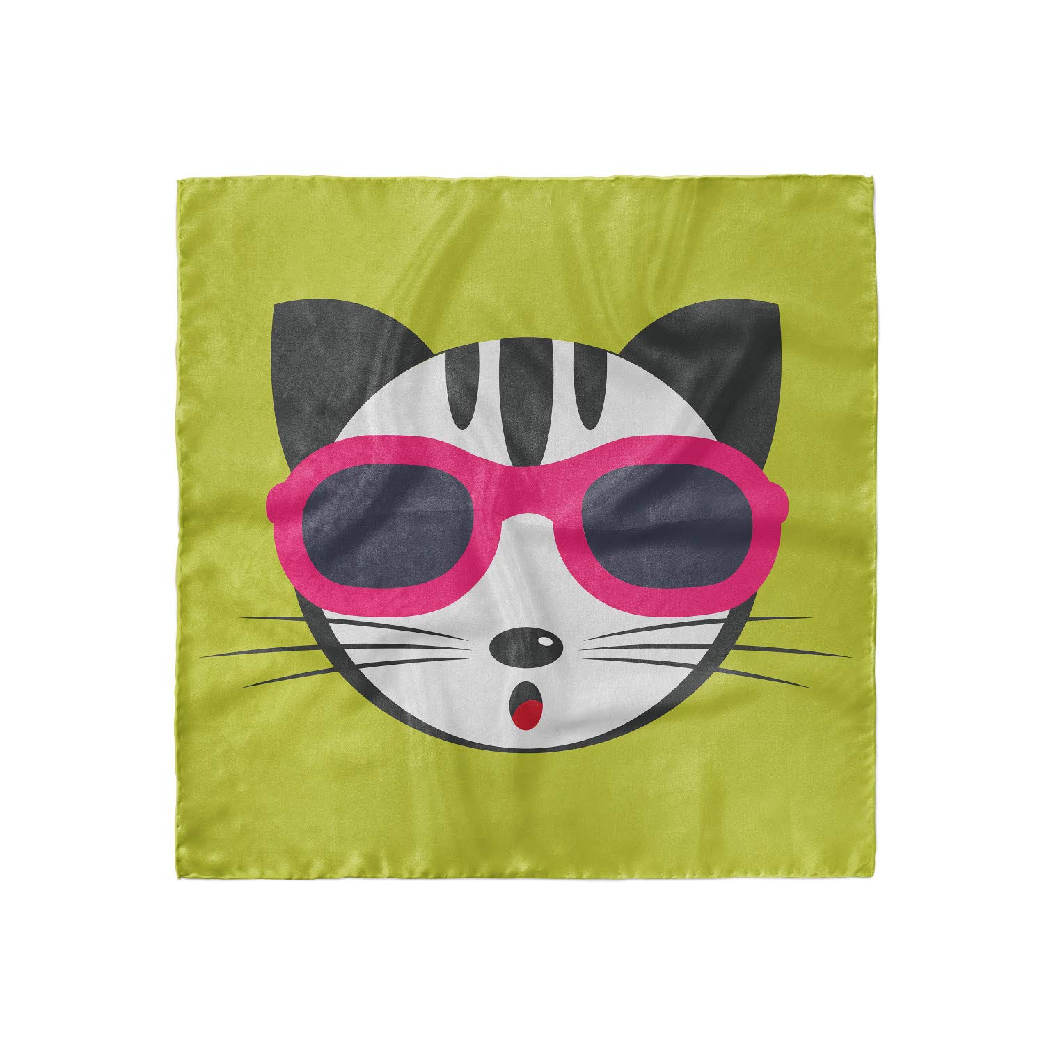 Ambesonne Boho Kitten Print Animal Head Scarf - Stylish Hair Wrap for Women, Fashionable Headband & Hair Accessory - Perfect for Casual Outfits, Beach Days & Boho Chic Looks