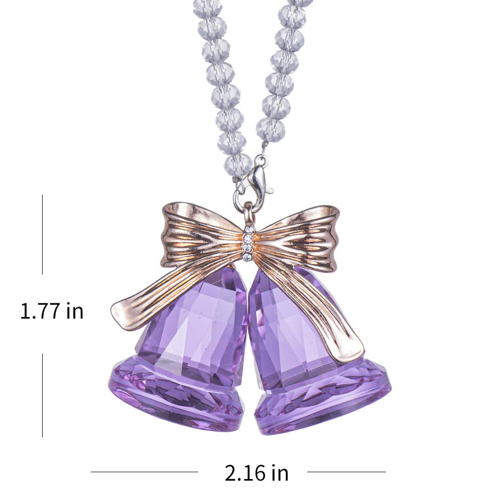 Purple Crystal Double Bell Ornament - Christmas Home Decor for Tree & Gift