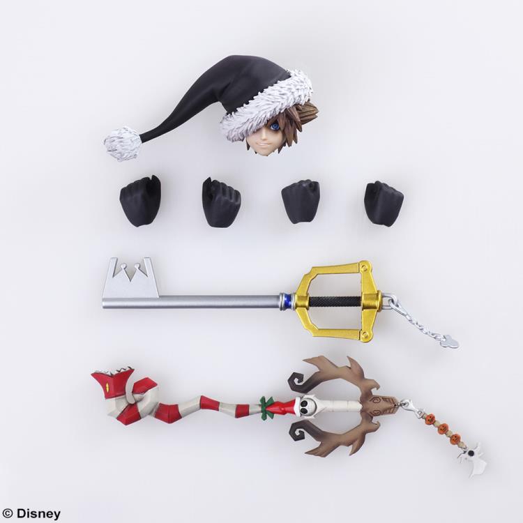 Bring Arts Kingdom Hearts II Sora Christmas Town Ver. Action Figure by Square Enix - Collectible Game Character Model for Display & Gift Giving