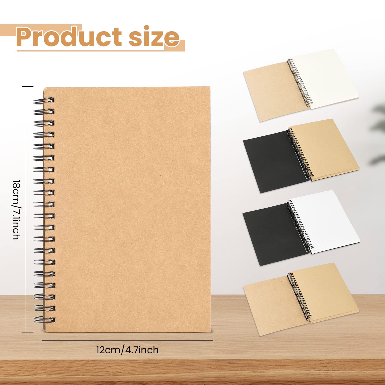 RAYNAG Spiral Bound Sketchbook - 50 Sheets Premium Kraft Paper for Drawing, Doodling & Sketching | Perfect Sketch Pad for Kids, Artists & Students | Ideal for School, Office & Creative Projects