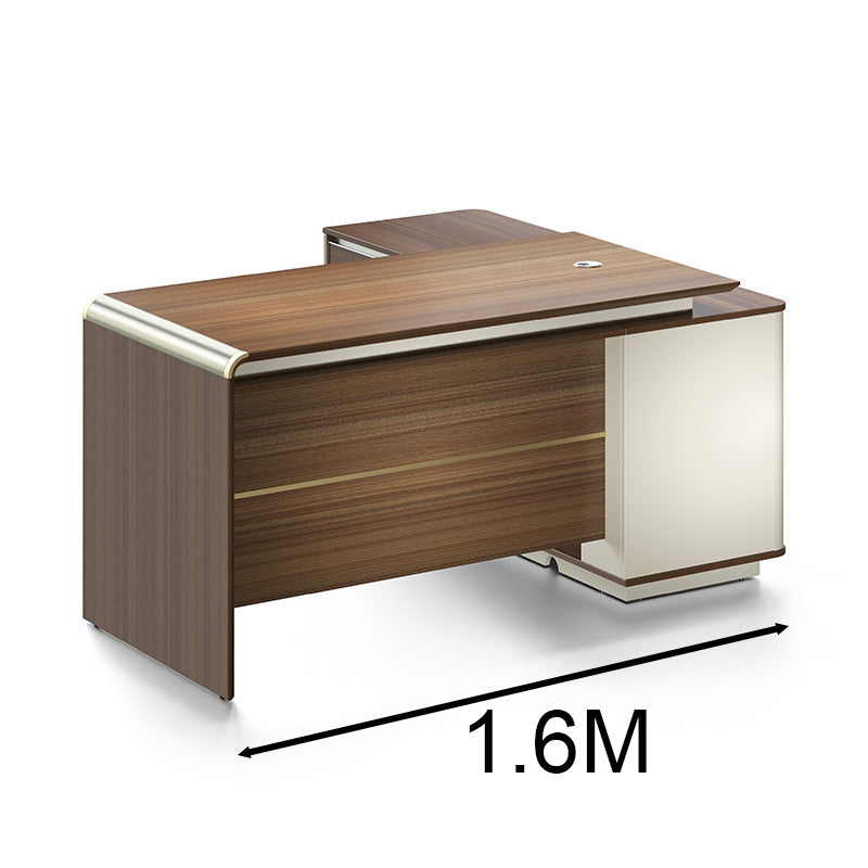 ANDERSON Executive Desk 1.6M Reversible - Hazelnut & Beige Home Office Desk for Professionals | Modern Workstation for Home Office, Study & Business Use
