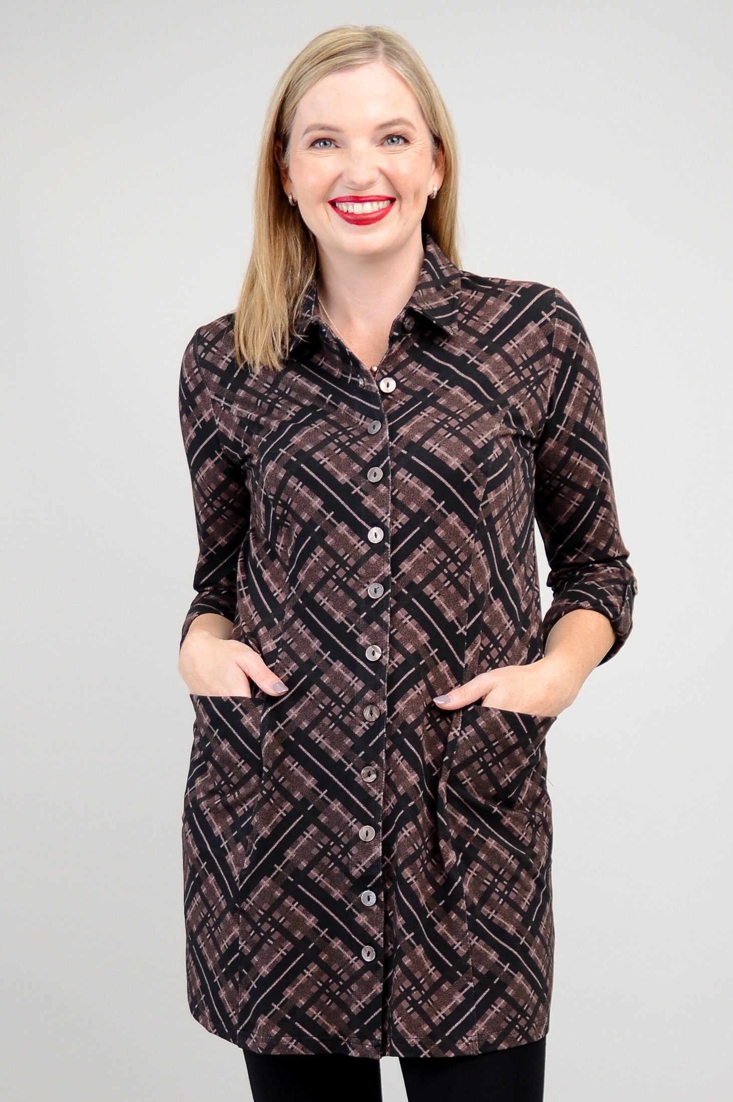 Charlie Tunic - Soft Bamboo Fabric Plaid Tops for Women | Final Sale | Perfect for Casual Wear, Office Outfits & Weekend Brunch