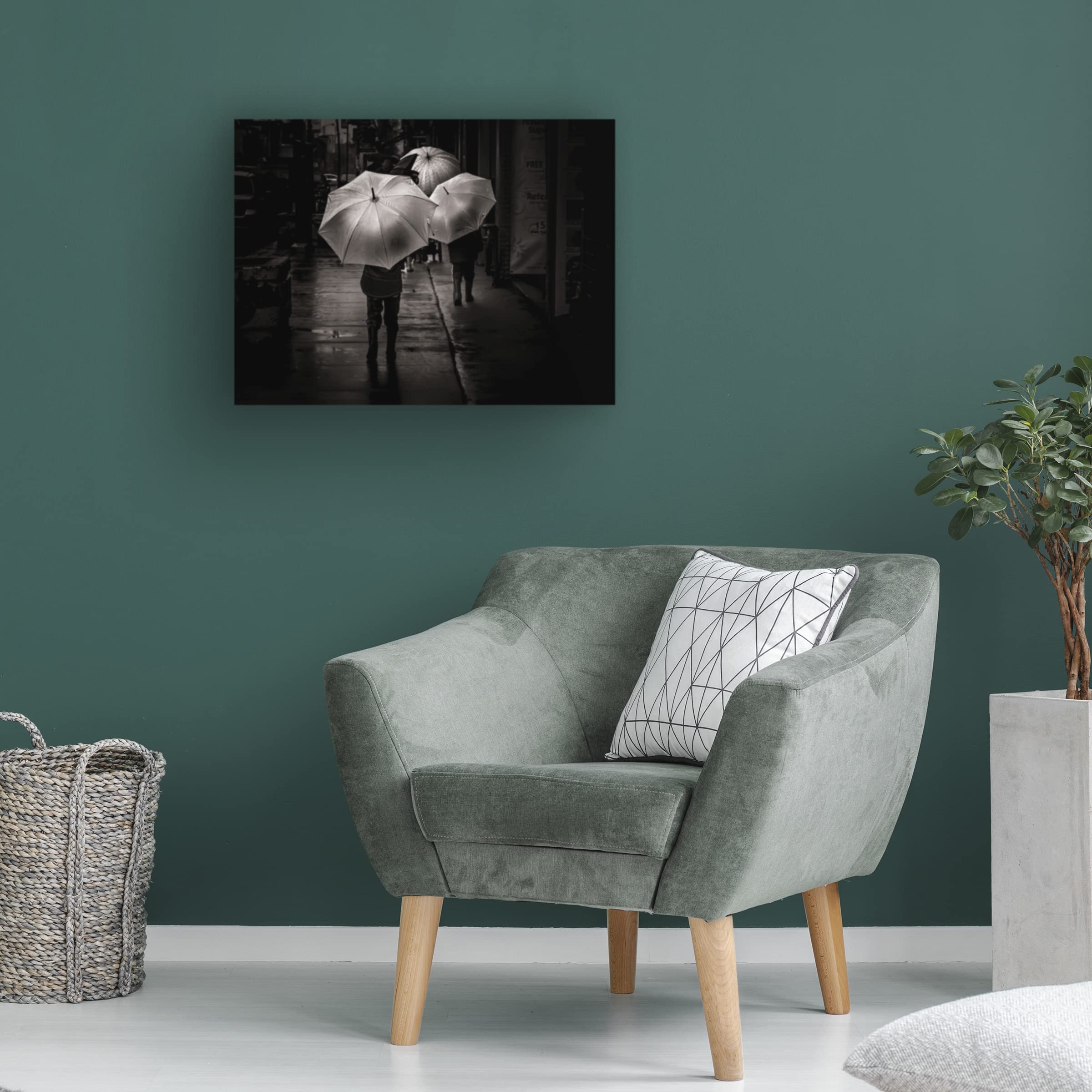Brian Carson 'It Was A Rainy Day No 13' Canvas Wall Art Print - Modern Abstract Painting for Living Room, Bedroom & Office Decor