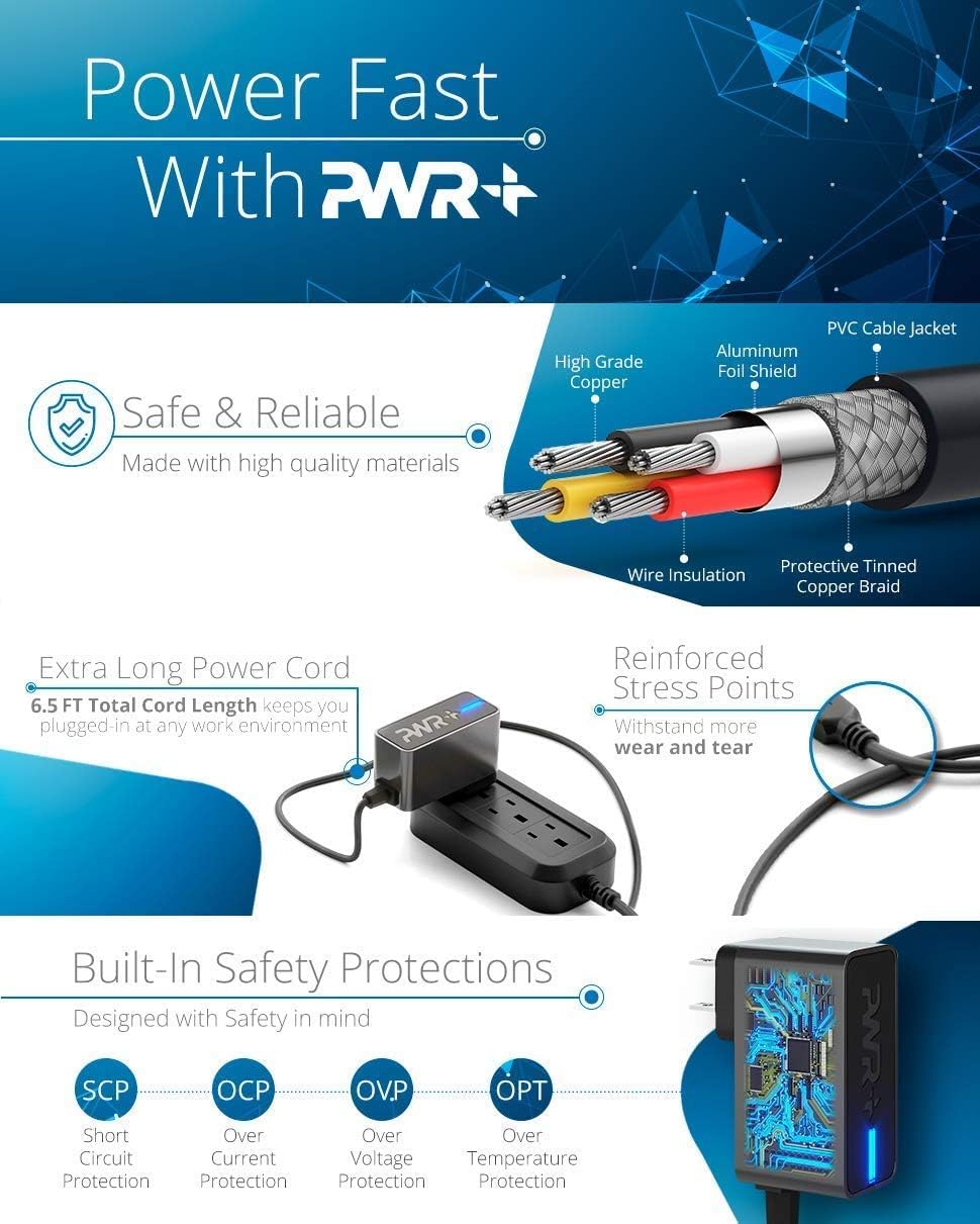 PWR+ Fast Charger for Sony PlayStation DualSense & DualShock 4 Wireless Controller - 10ft Extra Long Cord, UL Certified, PS4/PS5 Gaming Accessories with USB-C & Micro-USB Charging Cable - Perfect for Gaming Sessions, Travel, and Multi-Controller Charging Stations
