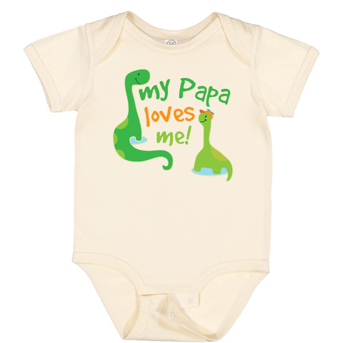 Inktastic My Papa Loves Me Dinosaur Baby Bodysuit - Cute Dinosaur Print Onesie for Infants & Toddlers - Perfect for Father's Day, Family Photos & Everyday Wear