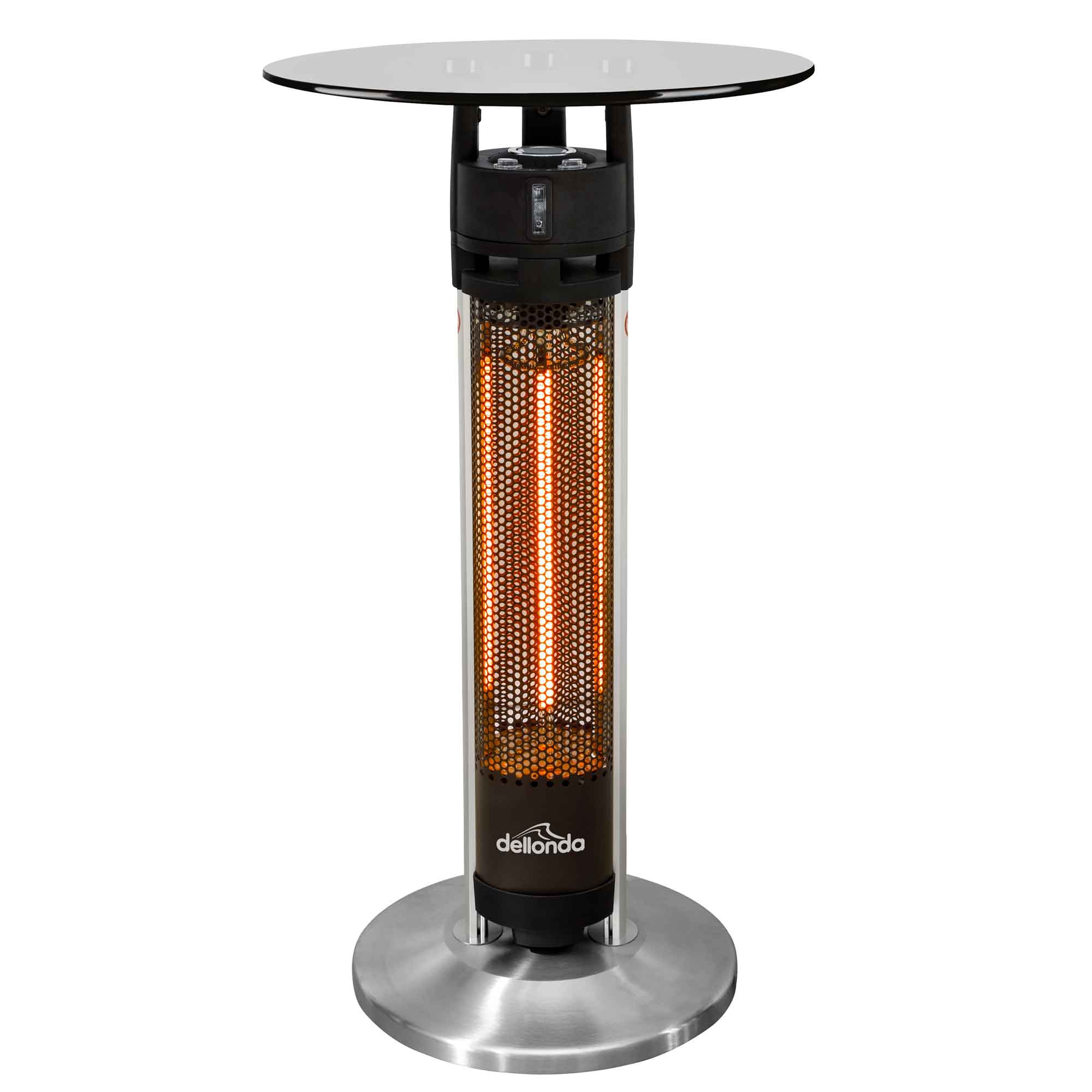 95cm Bistro Bar Table with 1600W Patio Heater - Black Stainless Steel Outdoor Dining Set DG63 | Perfect for Backyard, Garden, Patio & Restaurant Use