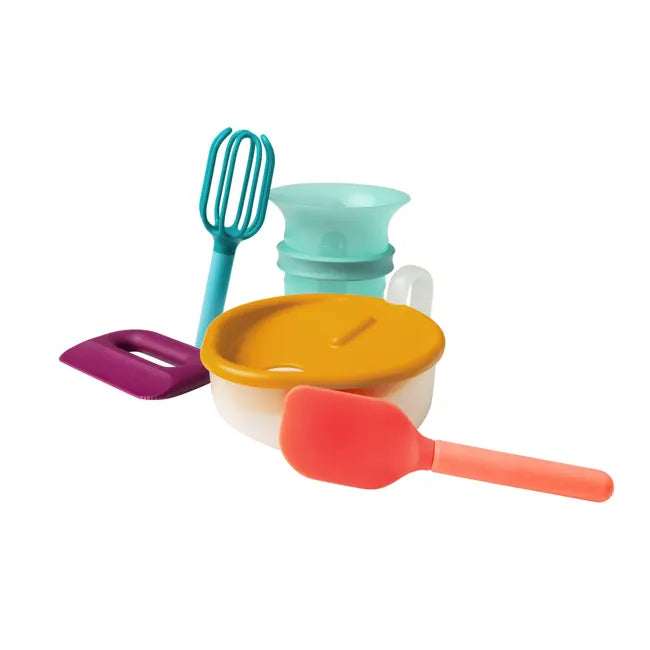 Boon Intro Toddler Food Prep Kit - Safe & Easy Baby Feeding Set for Toddlers 12+ Months | BPA-Free Silicone Spoons, Bowls & Storage Containers | Perfect for Home, Daycare & Travel Meals