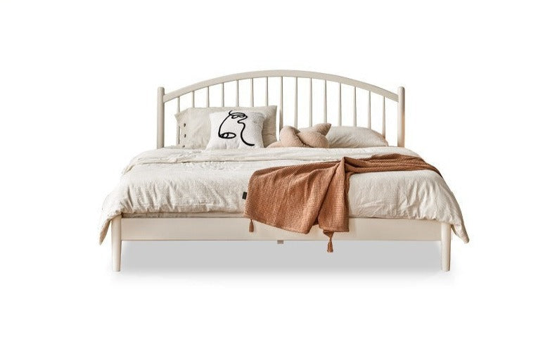 Solid Wood Bed Frame - Beech or Poplar - Queen/King Size - Modern & Sturdy Design for Bedroom, Guest Room, or Dorm - Free Shipping & Easy Assembly